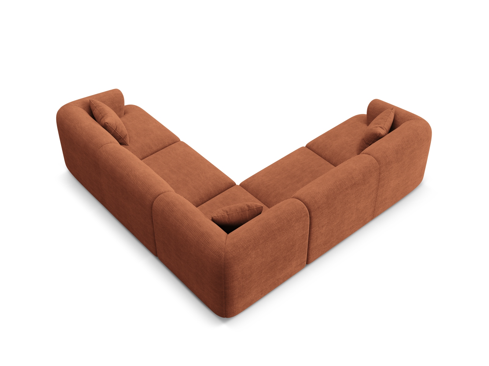 Cosmopolitan Design Symmetrisches Ecksofa Campi 6-Sitzer Kord Lincoln D Terrakotta