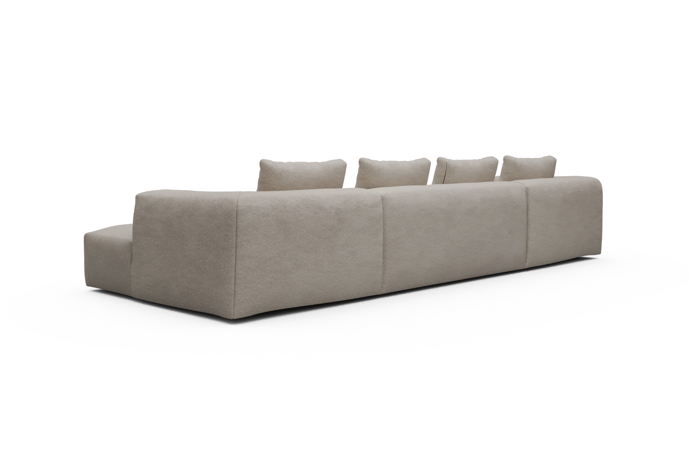Wohnlandschaft Fred mit 2-Sitzer und Chaiselongue beidseitig Aivi-Lace-Beige