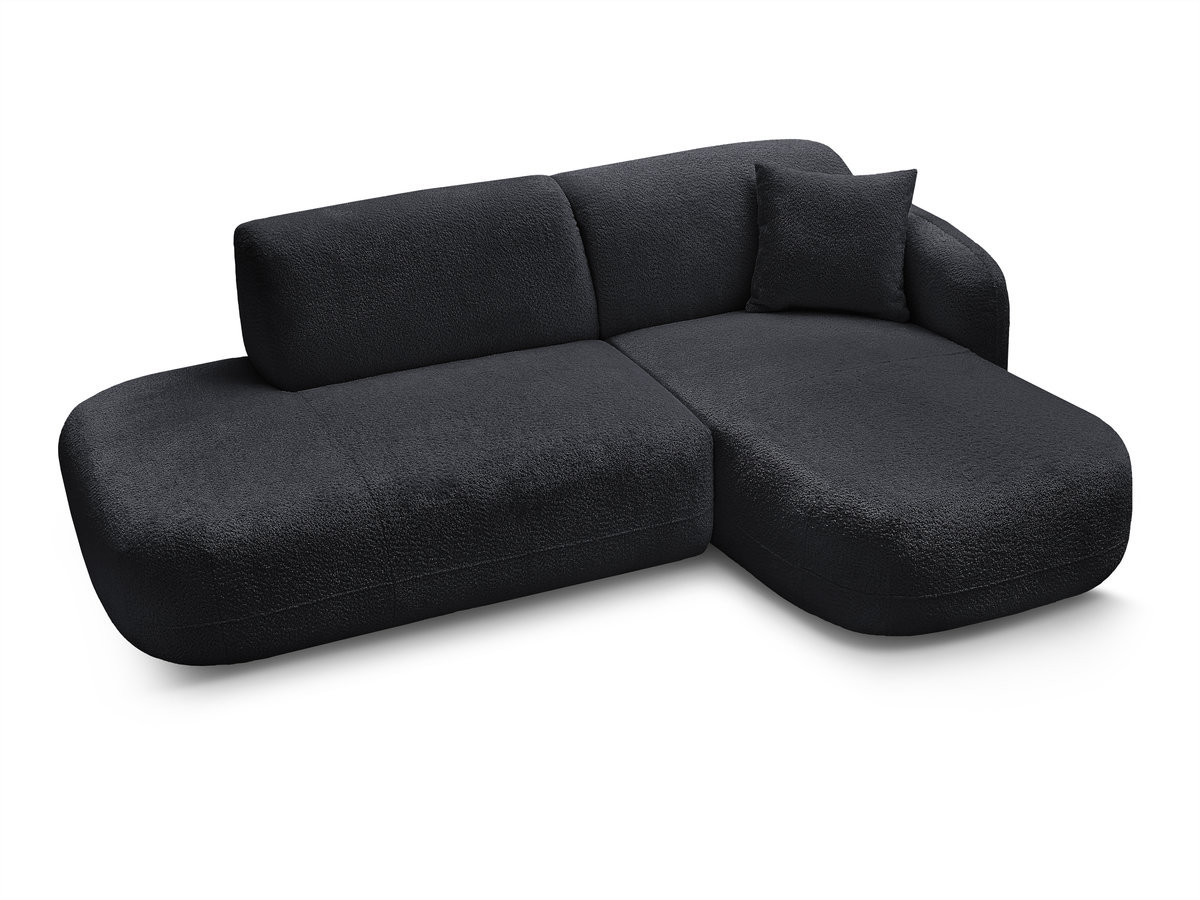 Bobochic Anda Ecksofa 241 × 163 cm Chenille Schwarz Ecke rechts