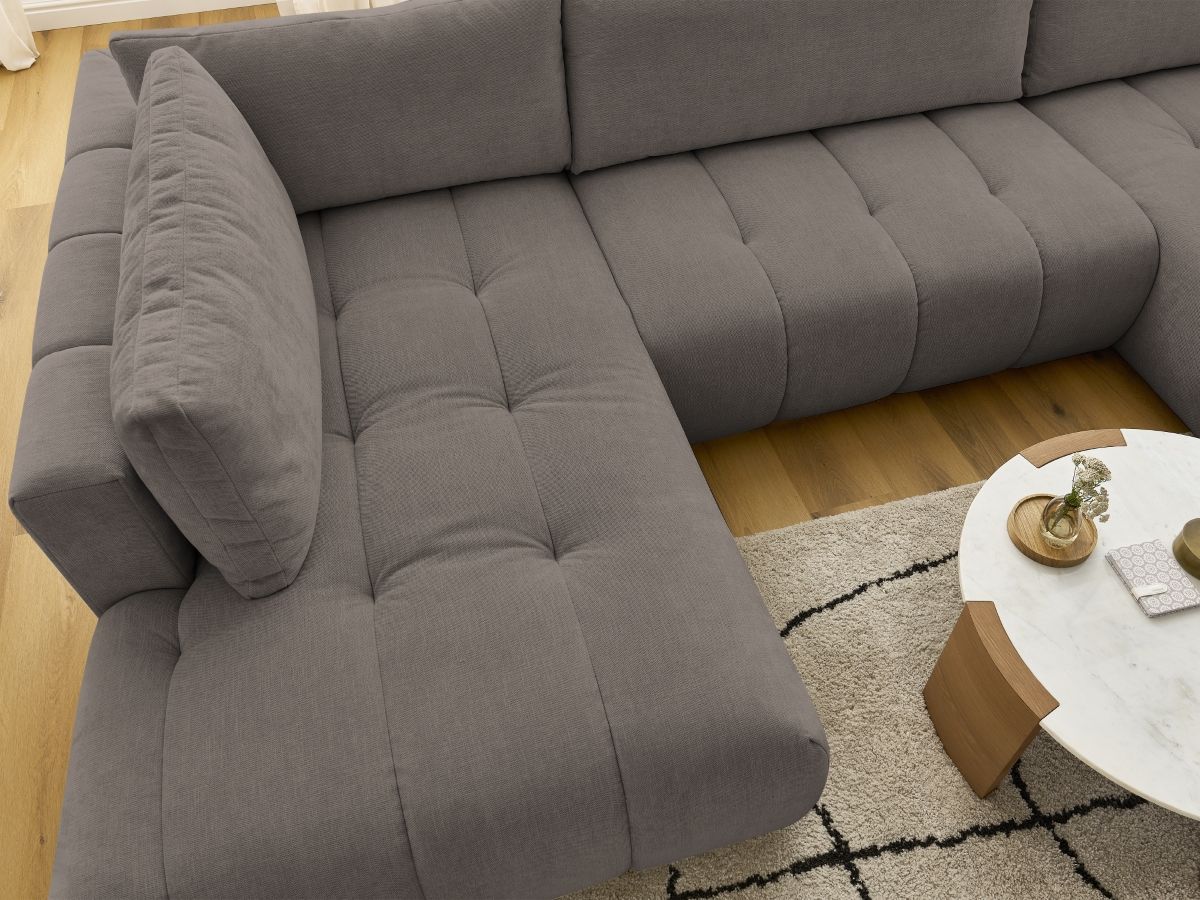 Bobochic Fuji Wohnlandschaft Stoff Taupe Ecke rechts