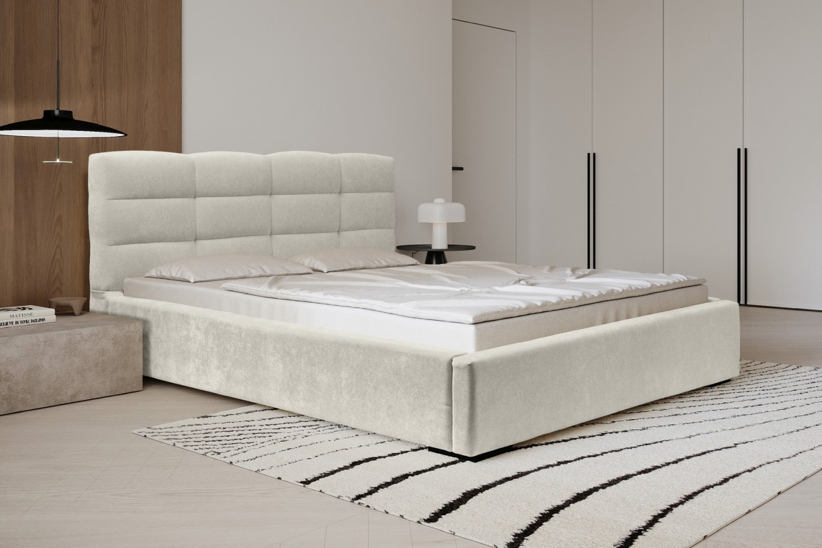 Polsterbett Navo Chenille 180x200 mit Metallrahmen Ditra-New 01