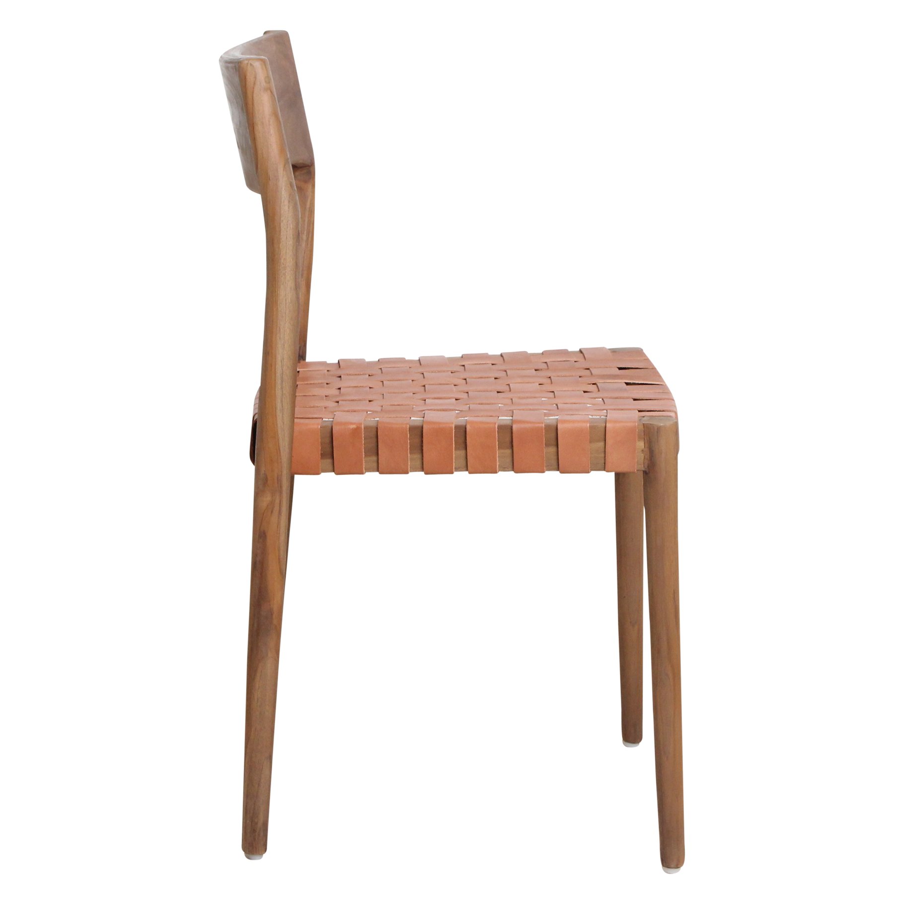 Raw Materials Freya Esszimmerstuhl aus Teakholz Leder Natur