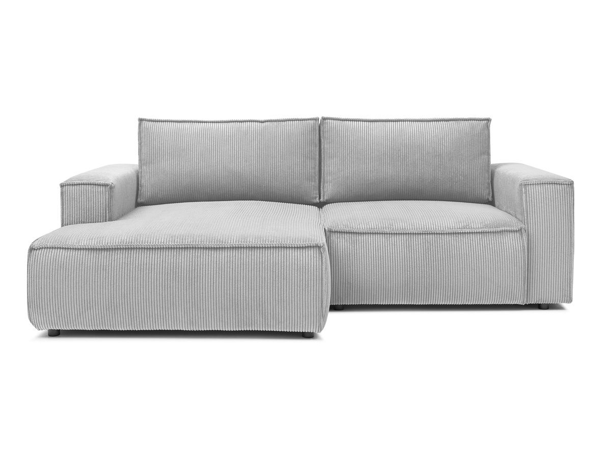Bobochic Nihad Ecksofa Cordsamt Hellgrau Ecke links