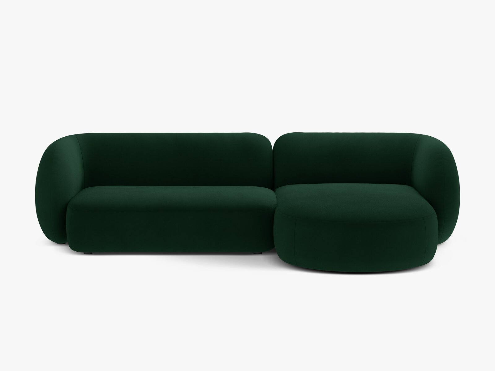 Micadoni Ecksofa Kate 3-Sitzer Rechts Samt Salvador Flaschengrün
