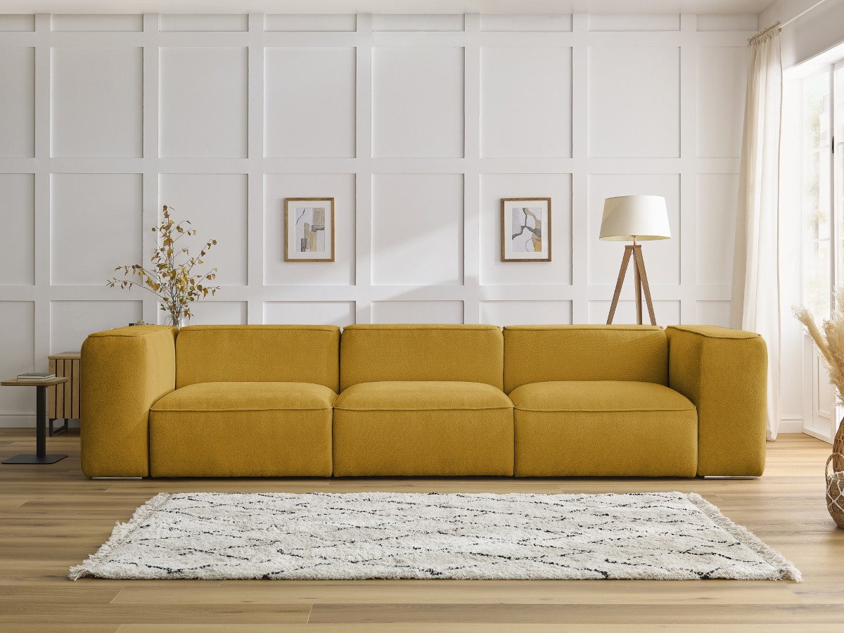 Bobochic Zephyr Sofa 3-Sitzer Strukturstoff Gelb
