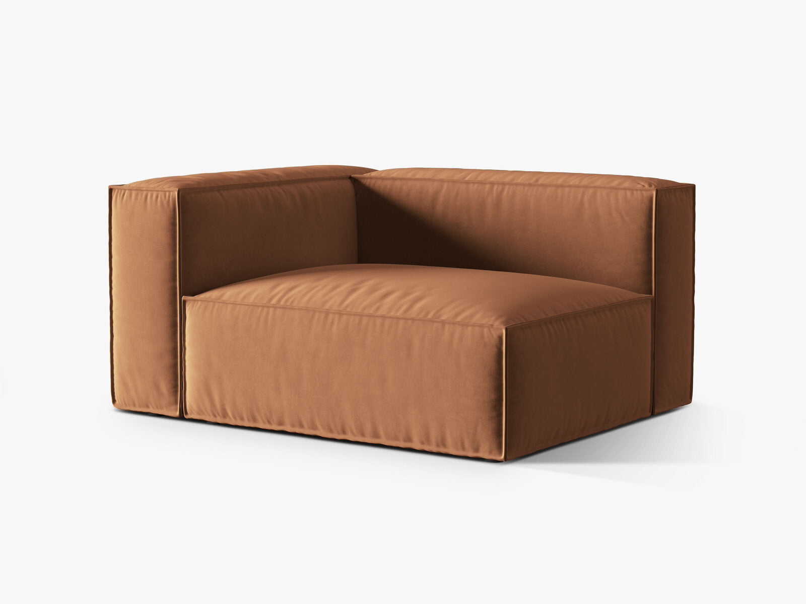 Micadoni Eckmodul Nuria 2-Sitzer Links Samt Honig