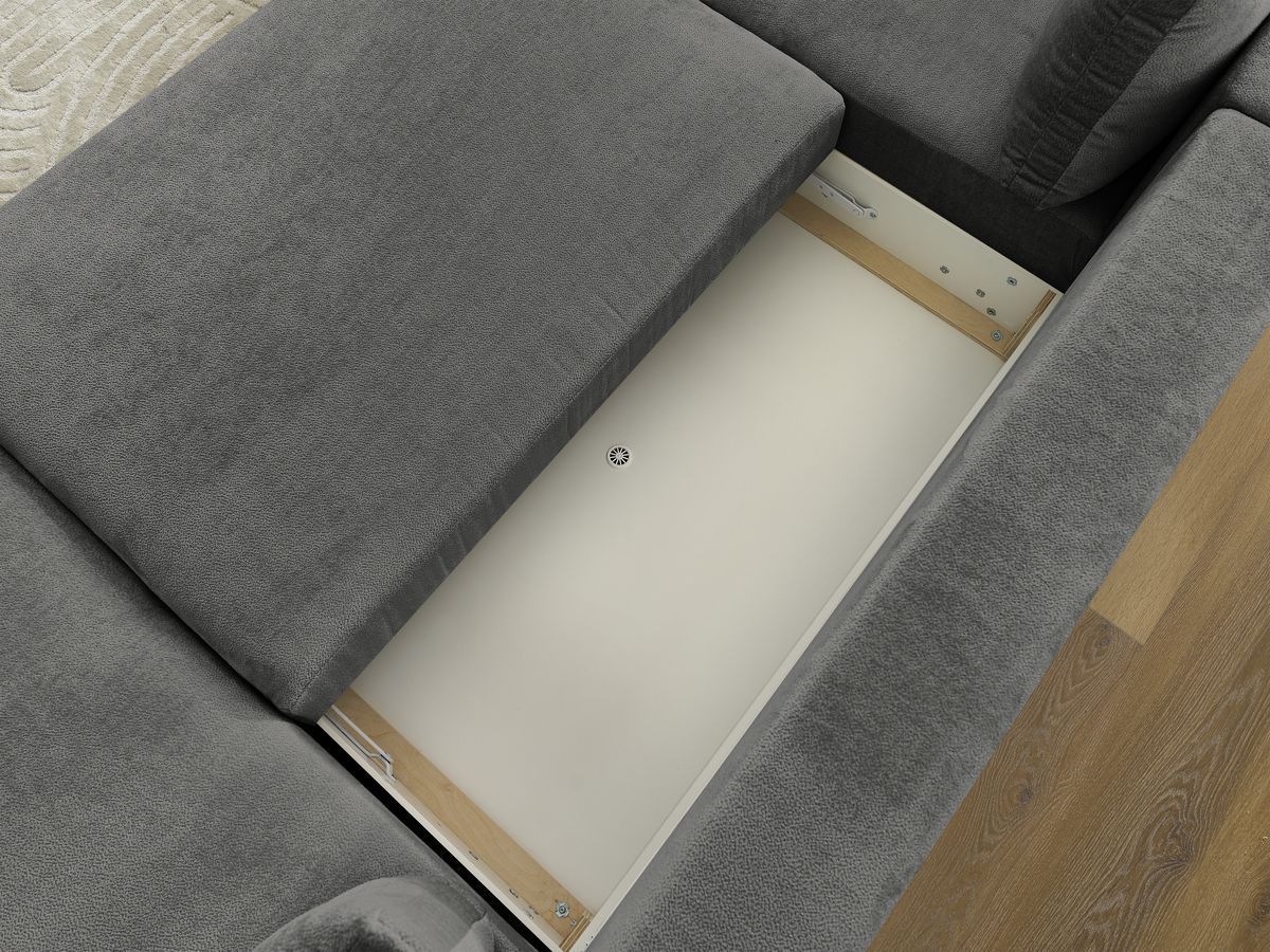Bobochic Lucien Wohnlandschaft Stoff Dunkelgrau Ecke rechts