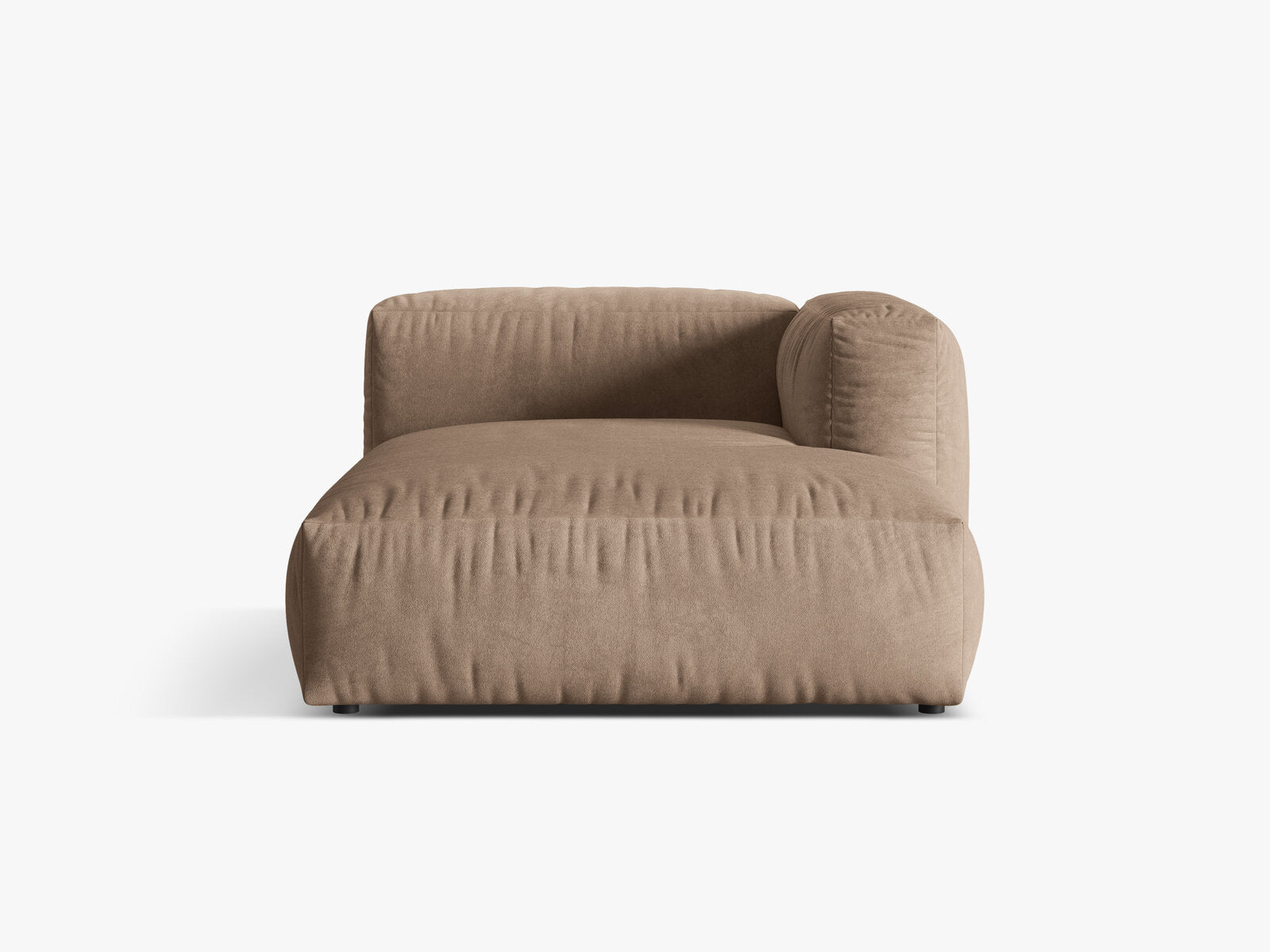 Micadoni Recamiere Martina 1-Sitzer Rechts Samt Vogue Dunkelbeige