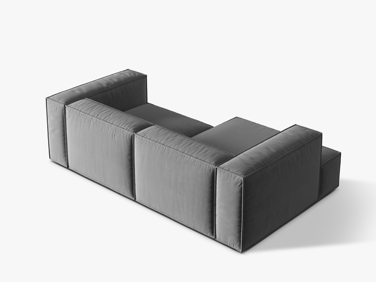 Micadoni Ecksofa Nuria 3-Sitzer Links Samt Grau