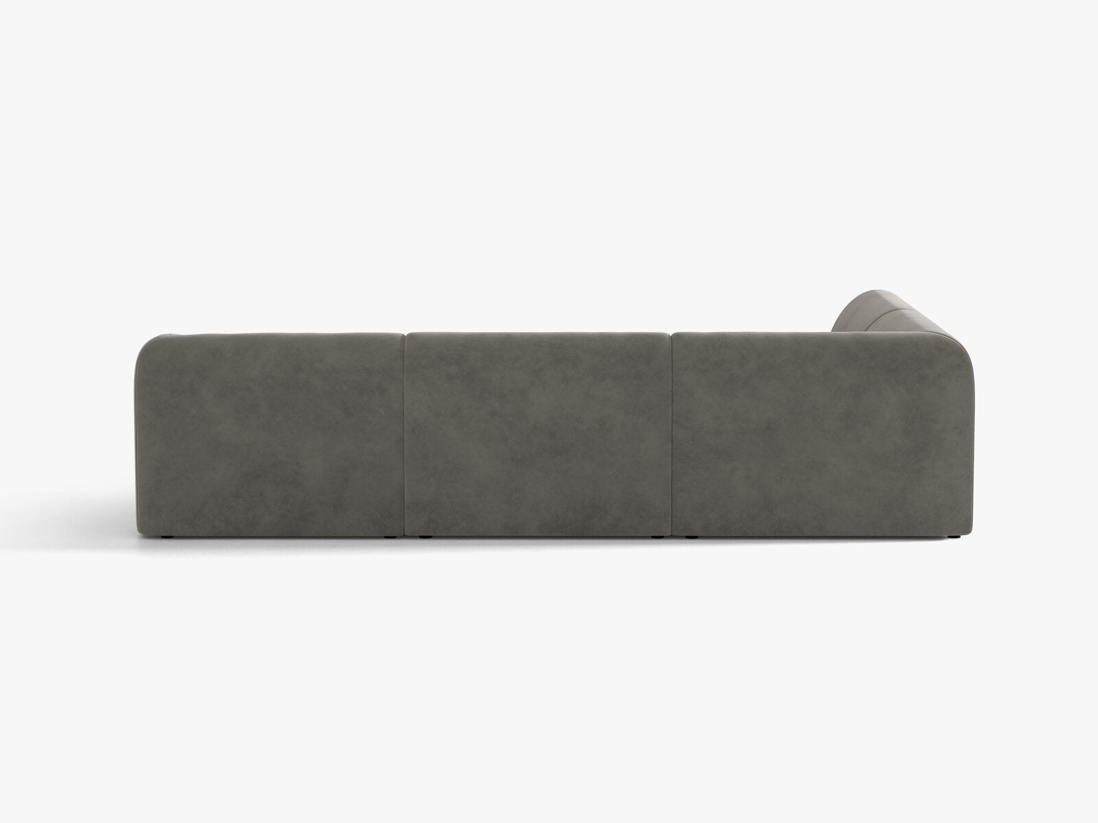 Micadoni Ecksofa Miley 6-Sitzer Links Samt Bluvel Hellgrau