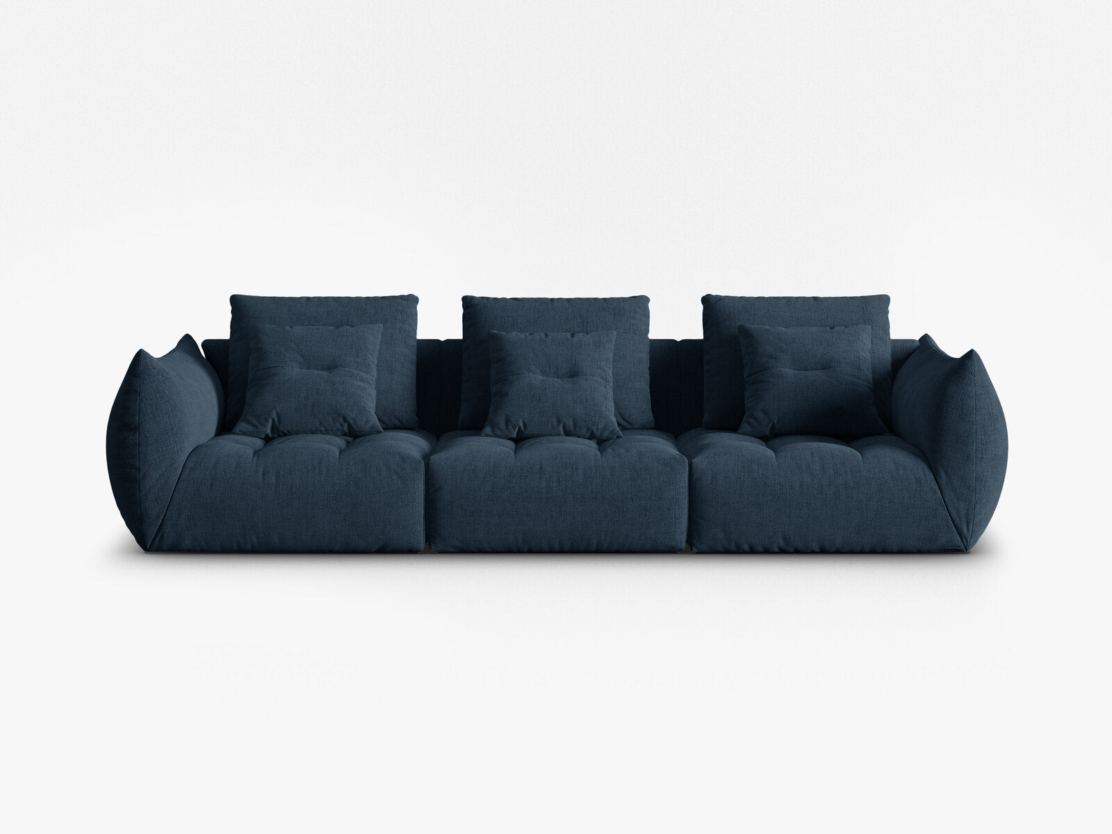 Micadoni Sofa Bloom 4-Sitzer Strukturierter Stoff Wind Marineblau