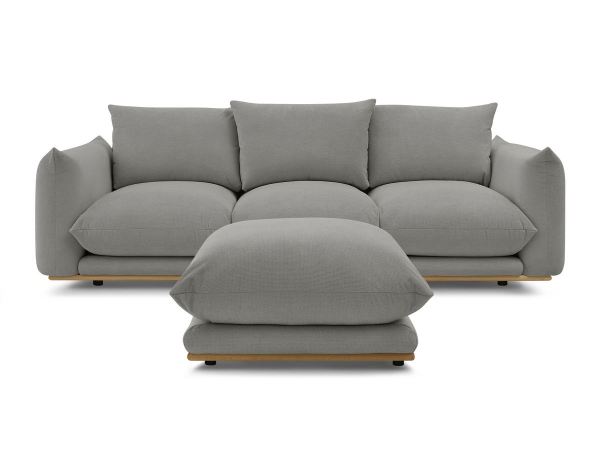 Bobochic Ernest Sofa 4-Sitzer mit Pouf Stoff Dunkelgrau
