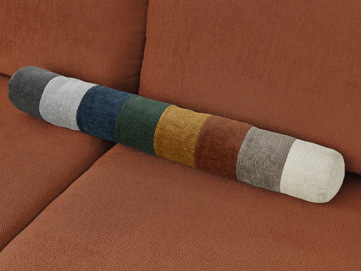 Bobochic Lucien Ecksofa mit Schlaffunktion und Bettkasten 296 × 198 cm Stoff Orange Ecke links