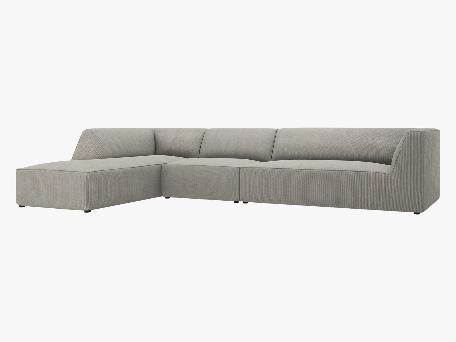 Micadoni Ecksofa Ruby 5-Sitzer Links Kord Scala Hellgrau