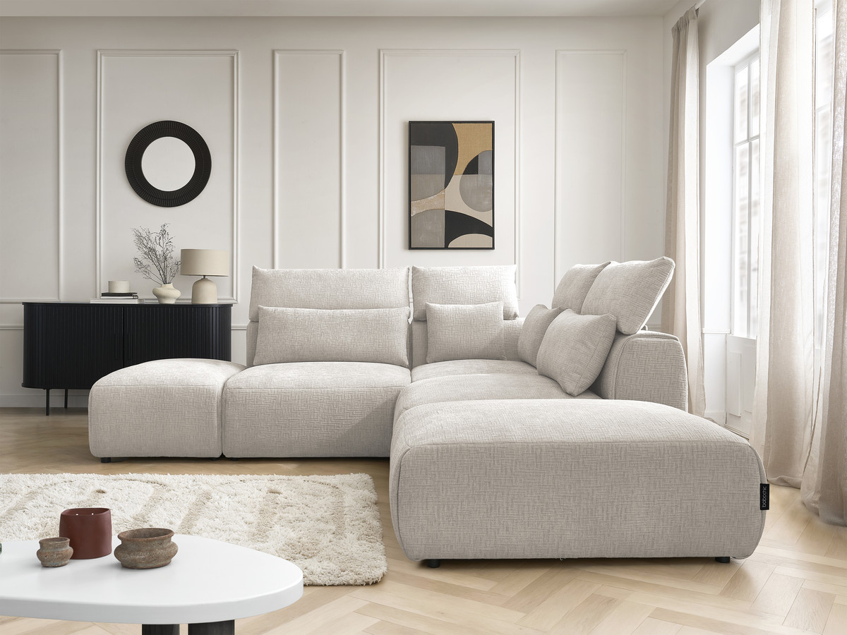 Bobochic Jana Ecksofa Strukturstoff Beige