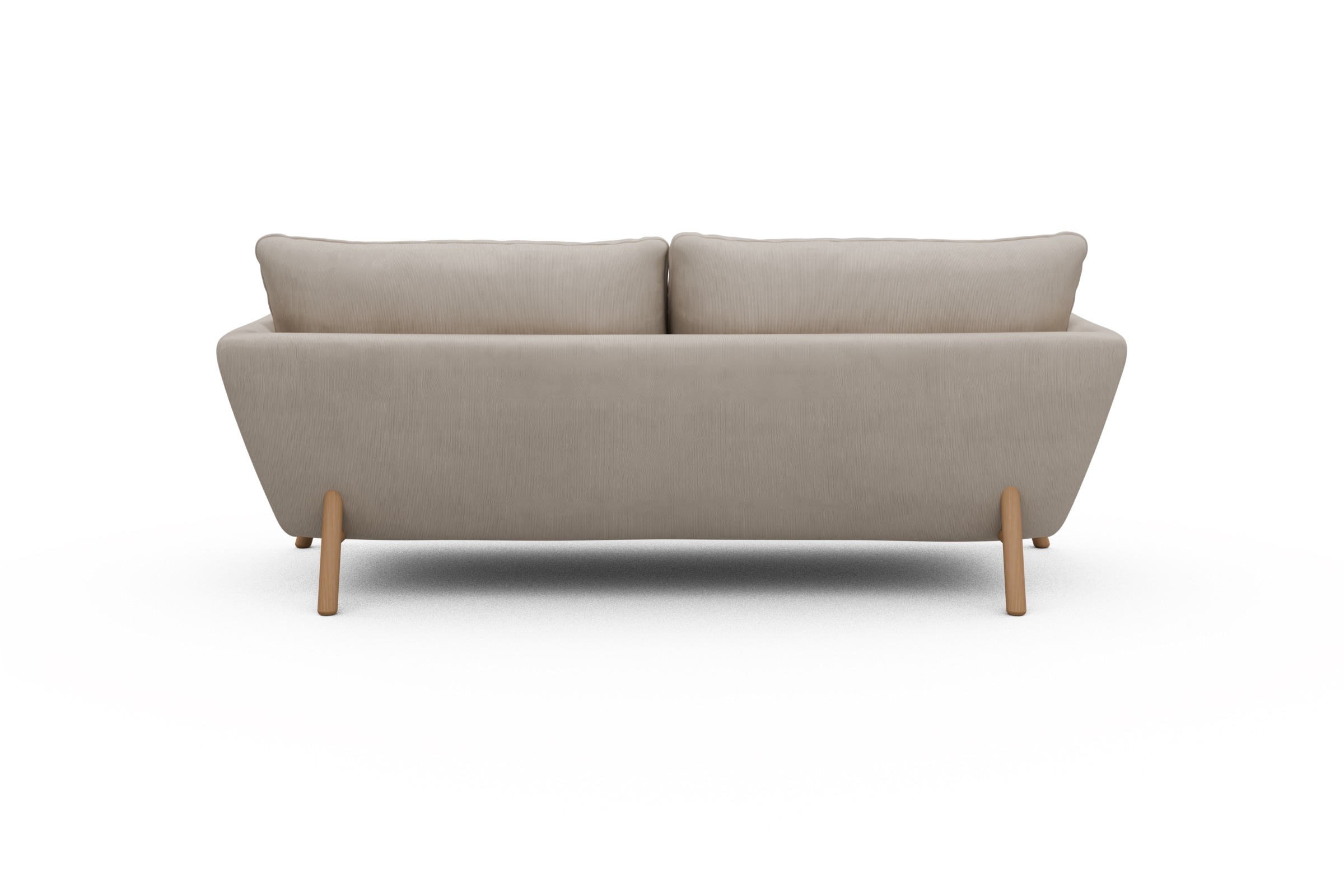 Sofa Emil 3-Sitzer Beinfarbe Eiche Natur Cordufine-Off-White