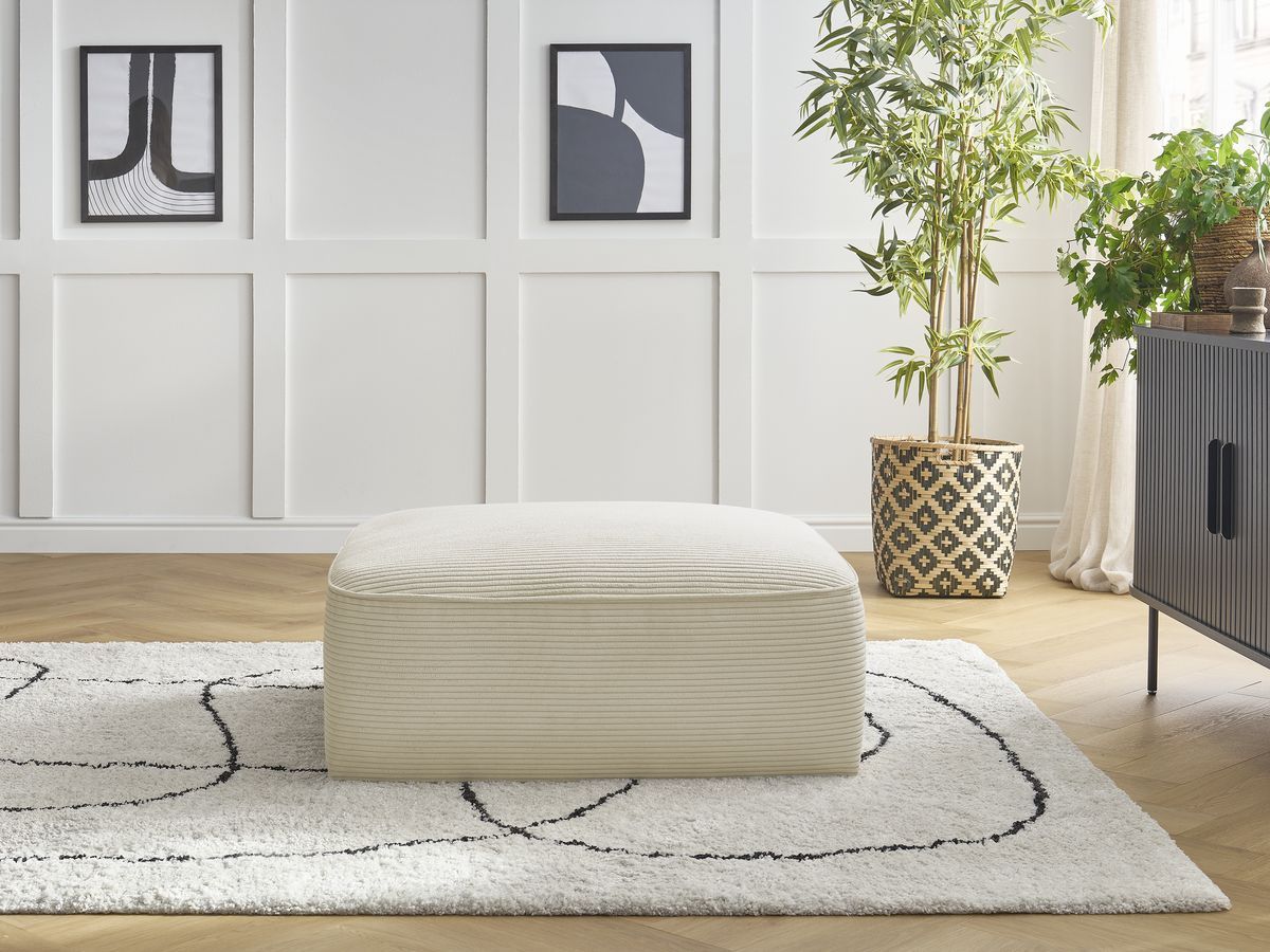 Bobochic Leopold Pouf Cordsamt Beige