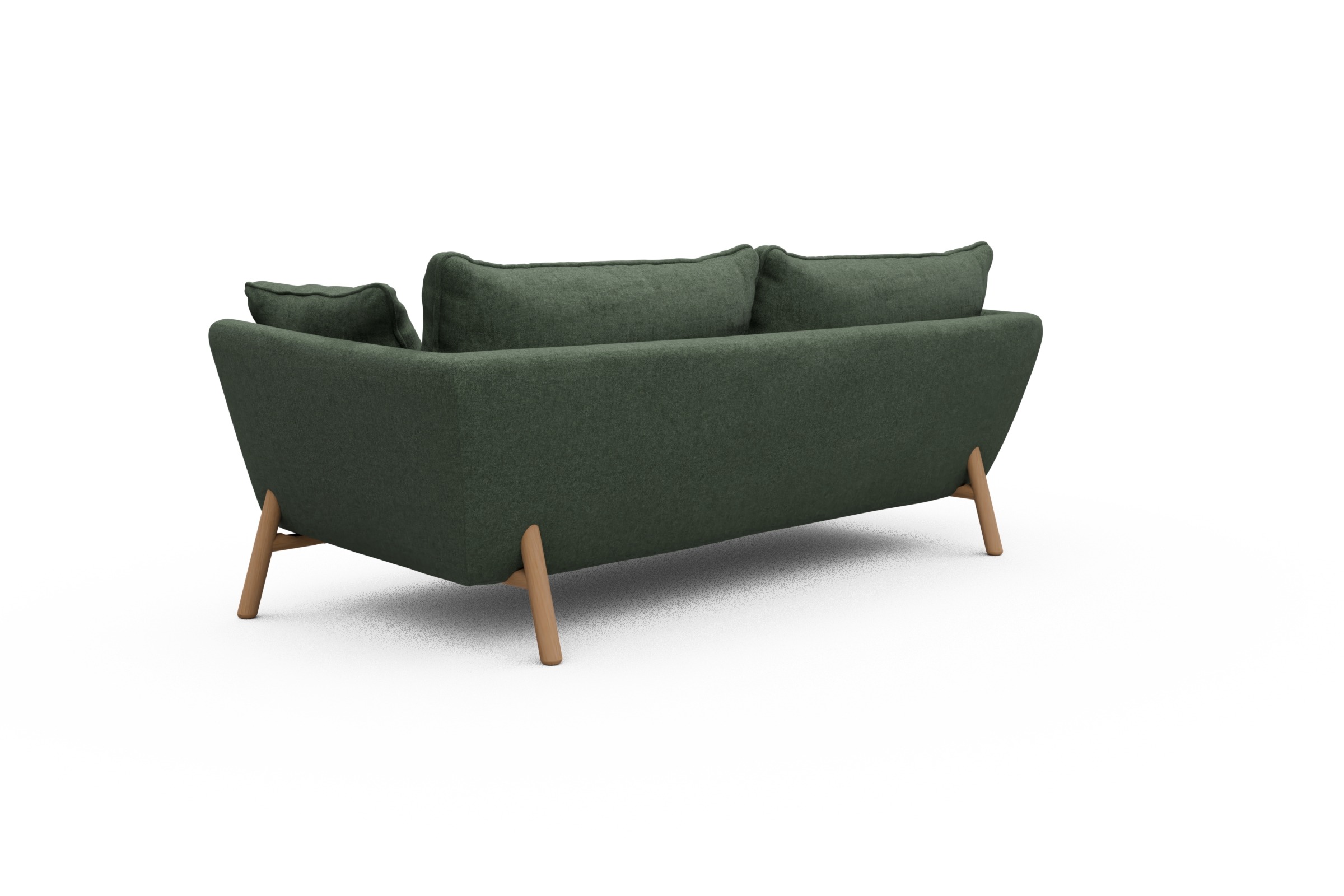 Sofa Emil PREMIUM 3-Sitzer Beinfarbe Eiche Natur Casone-Forest-Green