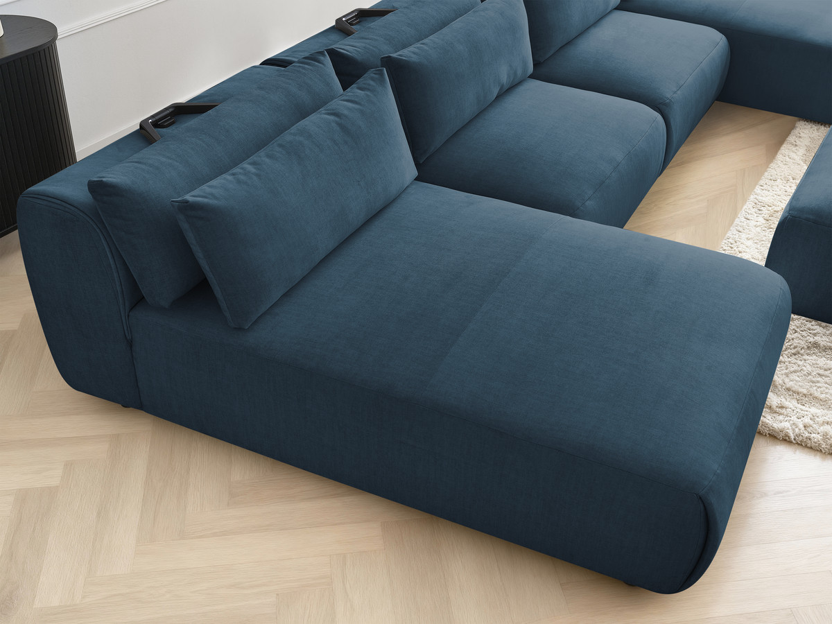 Bobochic Jana Wohnlandschaft mit kleinem Pouf Samt Blau