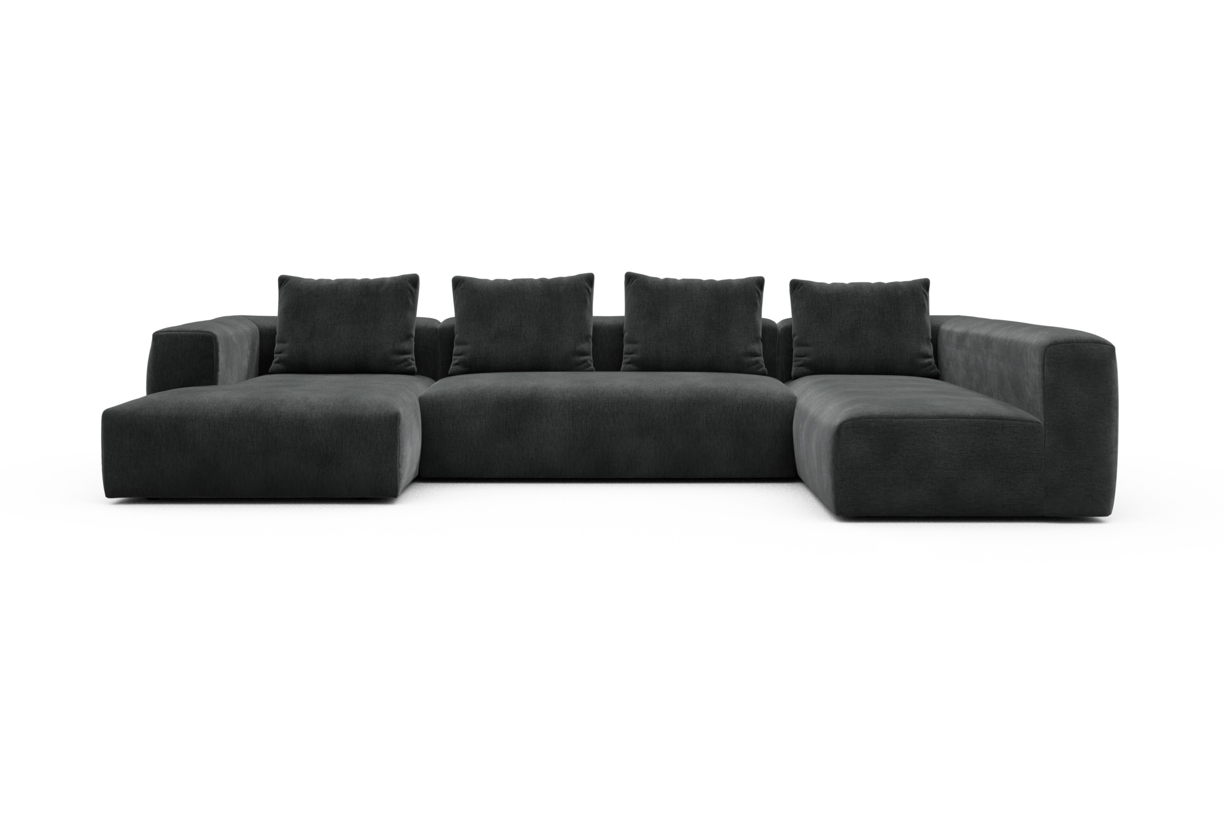 Skandi Home Wohnlandschaft Fred Chaiselongue links mit 2-Sitzer und lange Armlehne rechts Smooth-Deep-Warm-Grey moebelfaktor