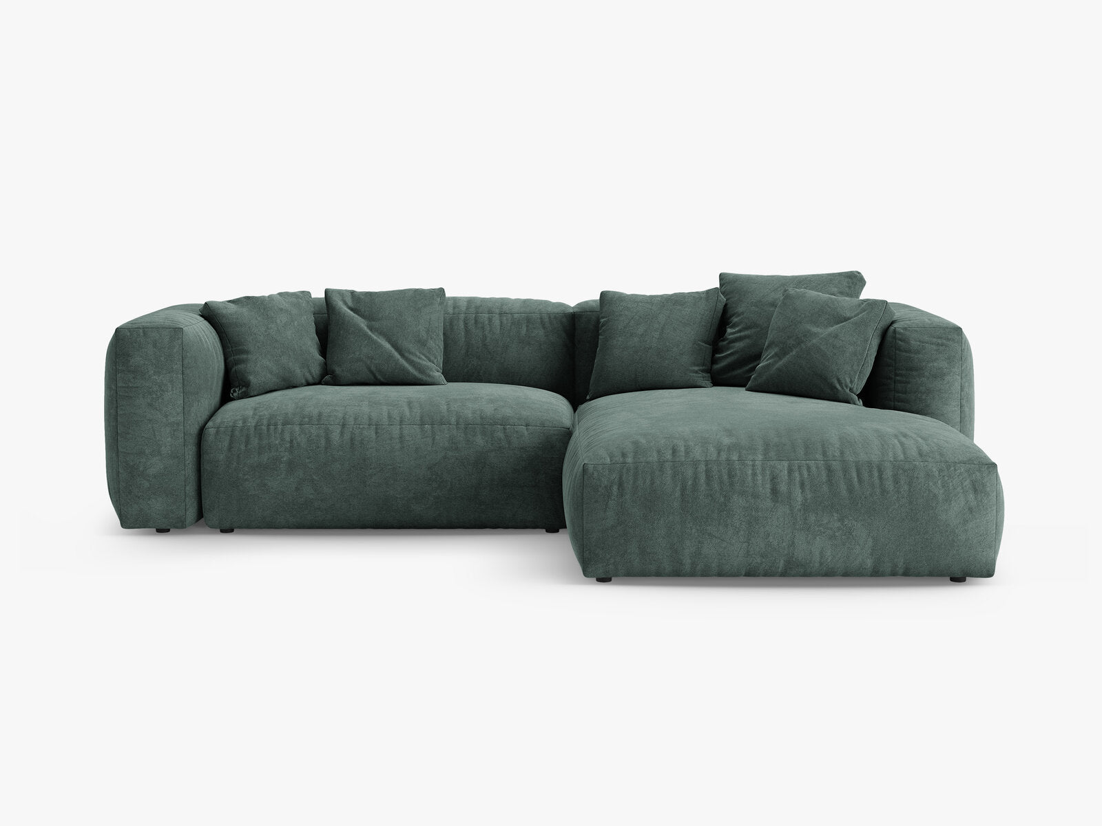 Micadoni Martina Ecksofa 4-Sitzer mit Schlaffunktion Rechts Samt Vogue Petrol
