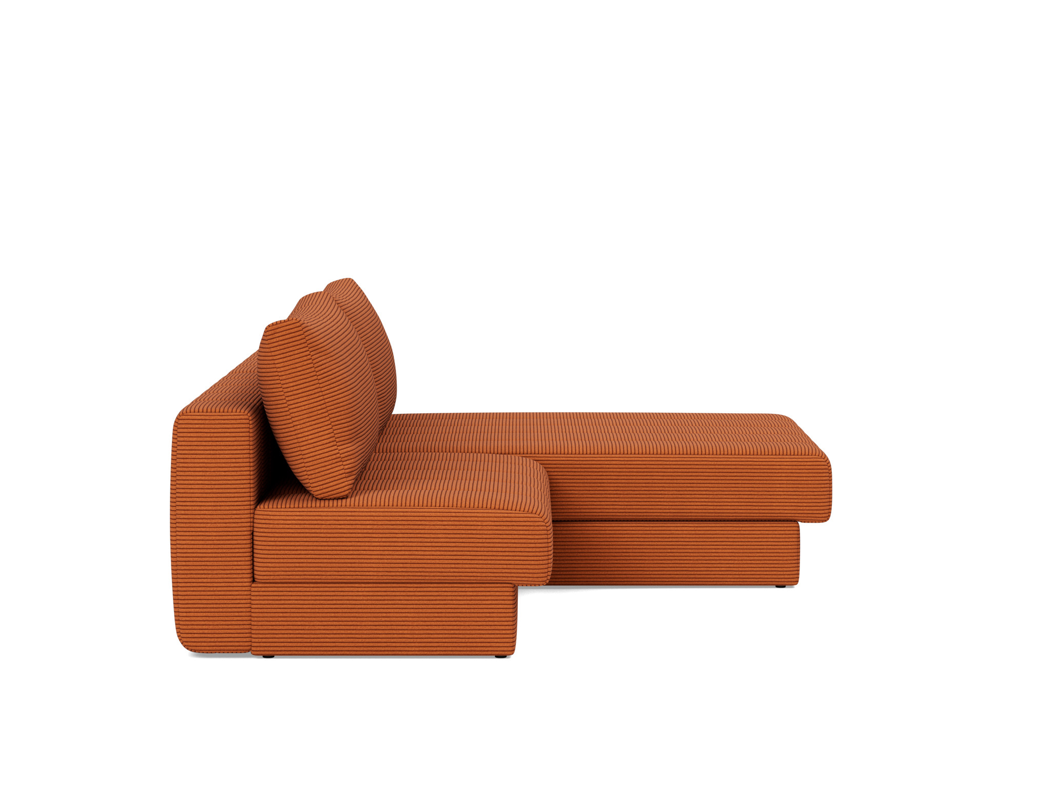 Schlafsofa Akello mit Chaiselongue Kord Corduroy 595-Burnt-Orange