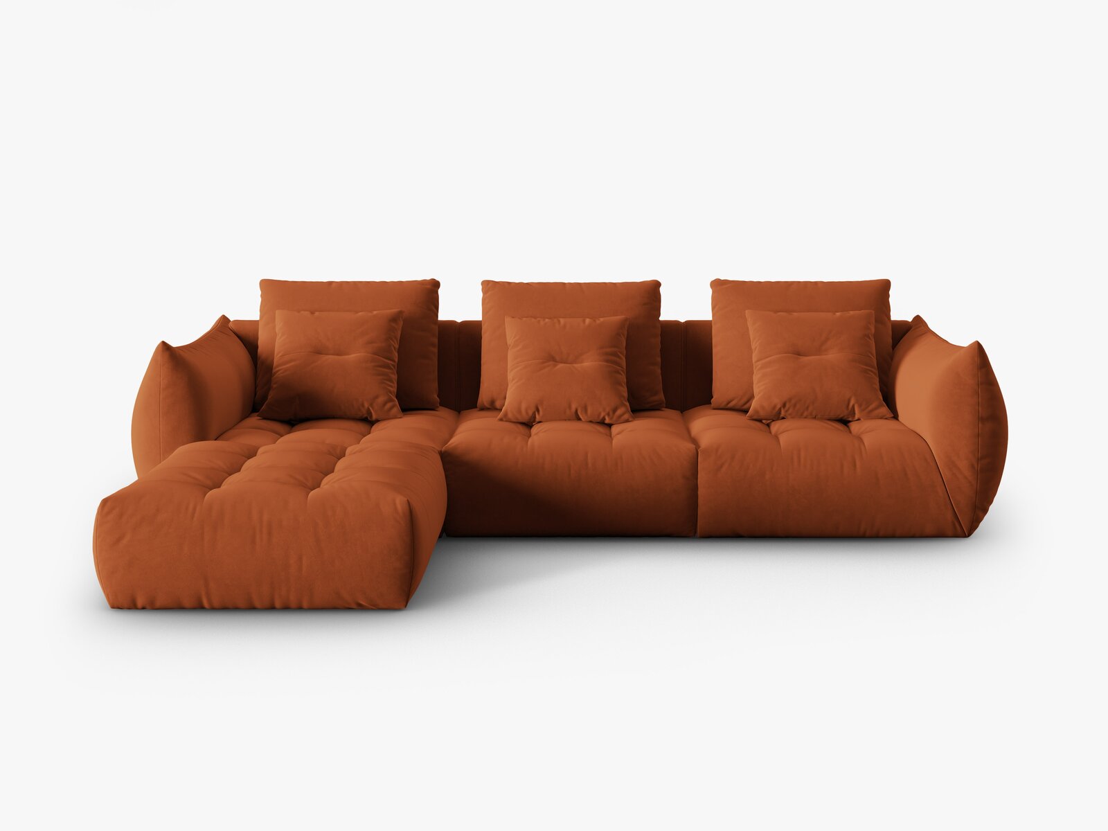 Micadoni Ecksofa Bloom 2-Sitzer Samt Terrakotta