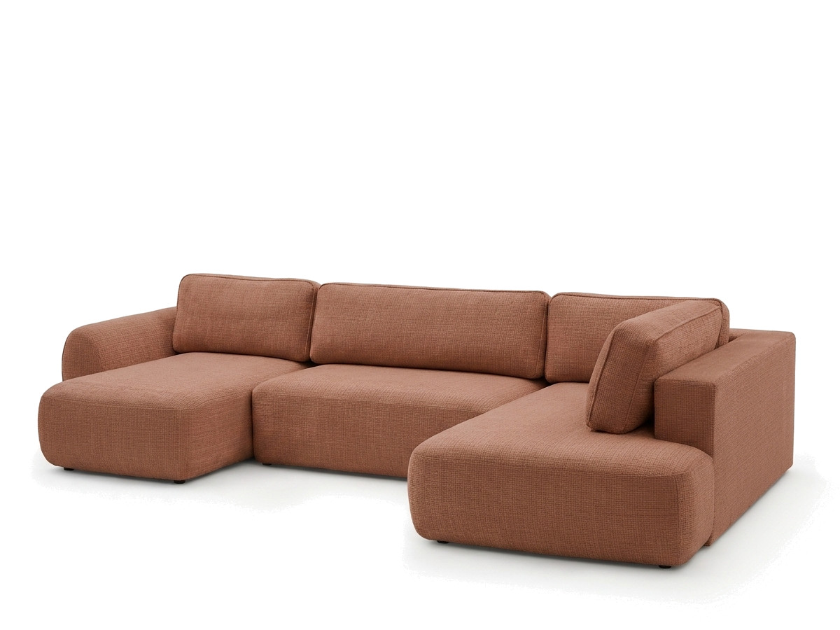 Bobochic Denise Wohnlandschaft Strukturstoff Orange Ecke links