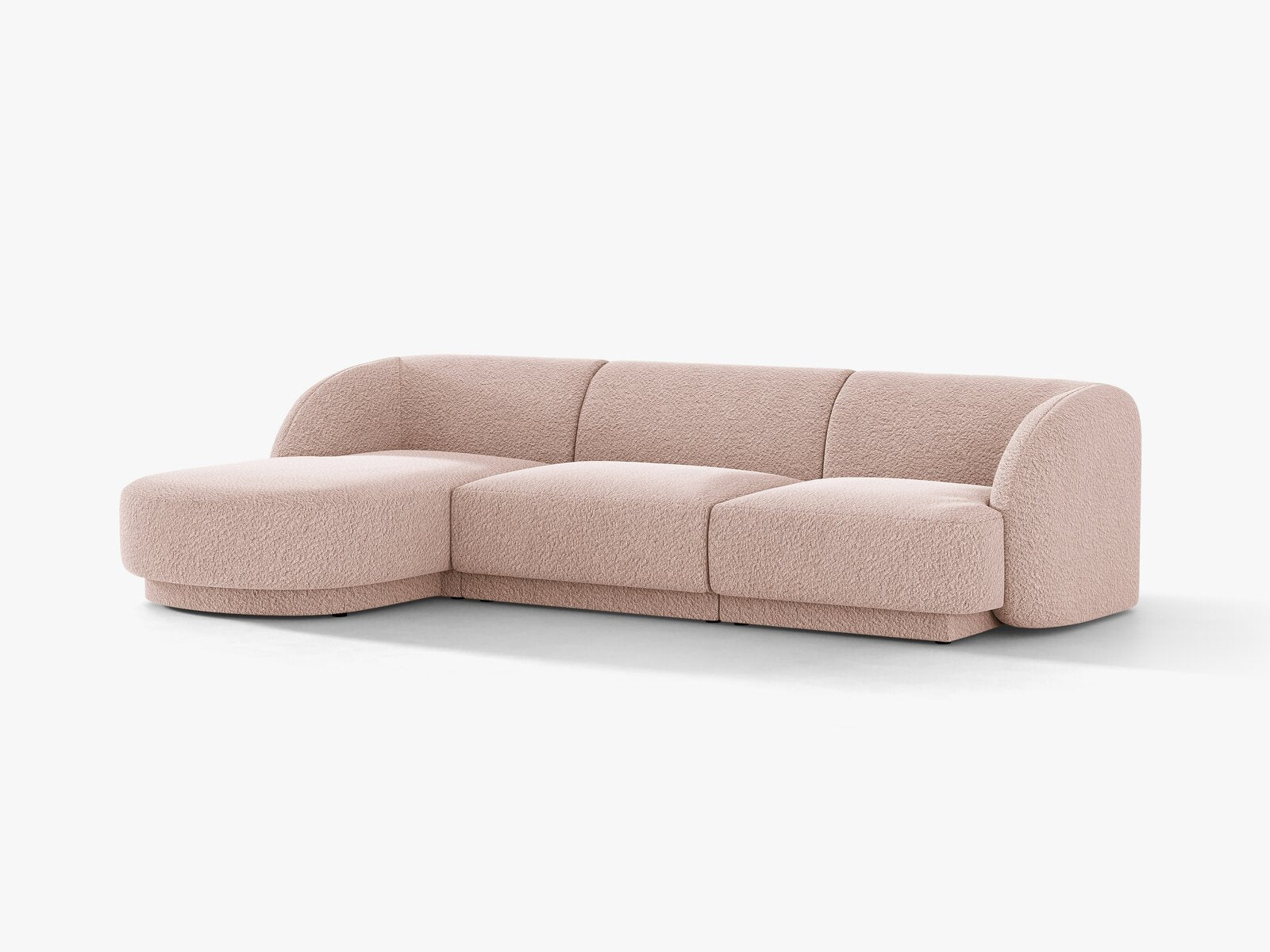 Micadoni Ecksofa Miley 4-Sitzer Links Boucle Baloo Puderrosa