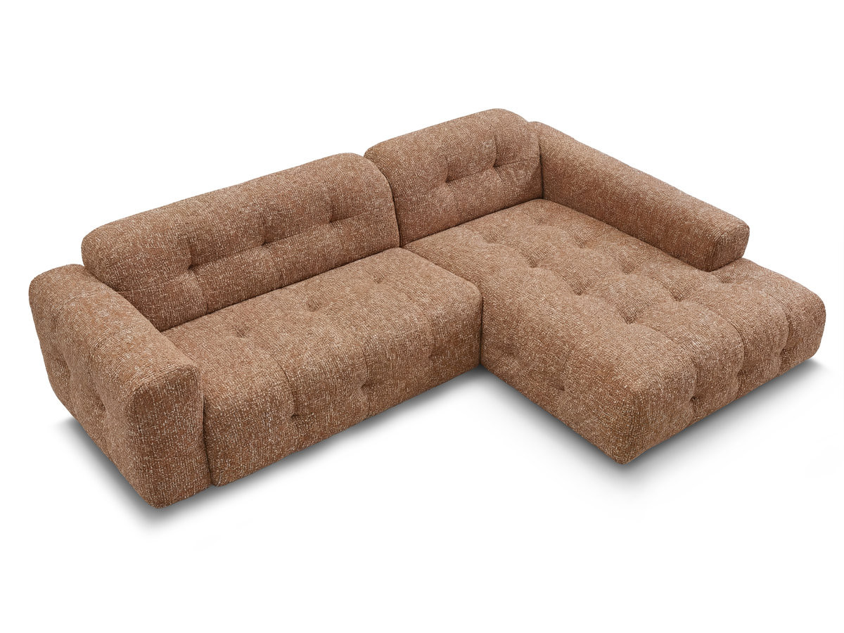 Bobochic Laura Ecksofa Melange-Stoff Orange Ecke rechts