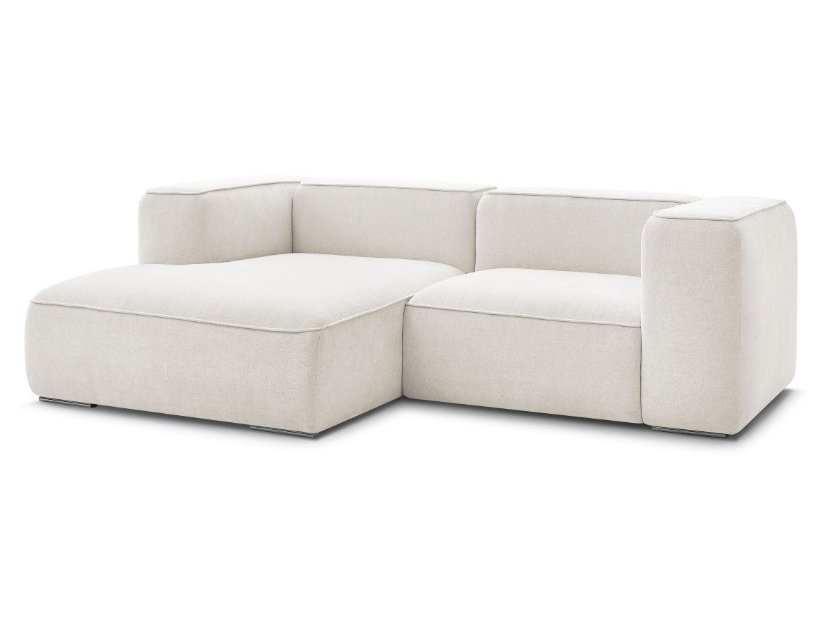 Bobochic Zephyr Ecksofa 260 × 165 cm Strukturstoff Weiß Ecke links