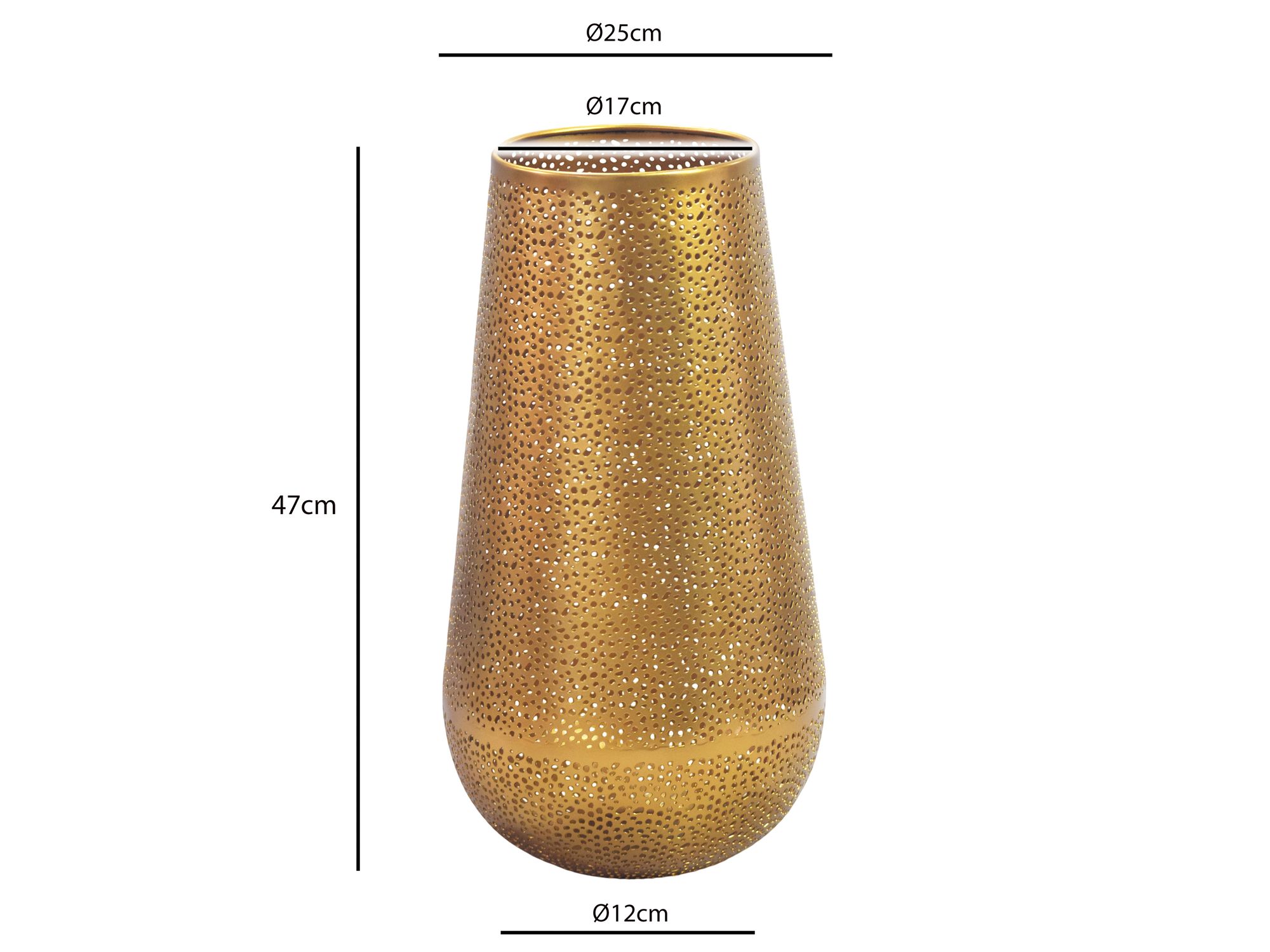 Bodenvase Malvik Metall Gold Ø 25 cm