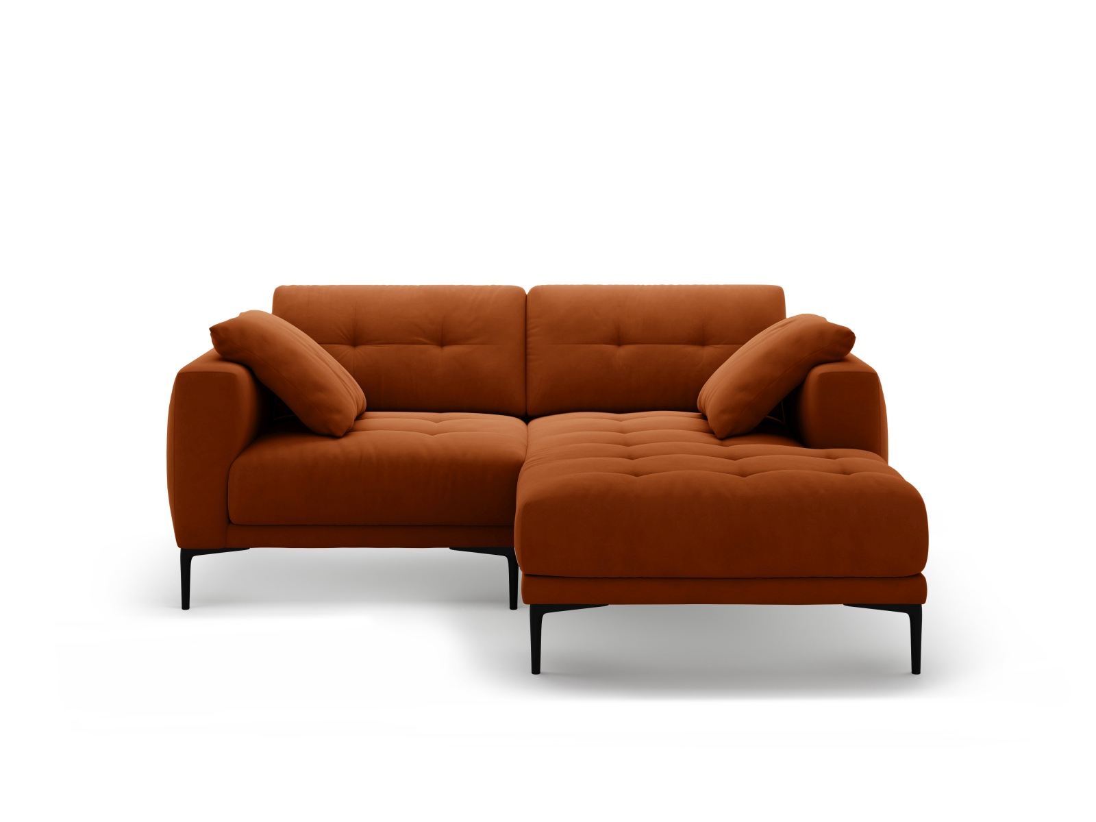 Micadoni Ecksofa Bemy 2-Sitzer Rechts Samt Terrakotta