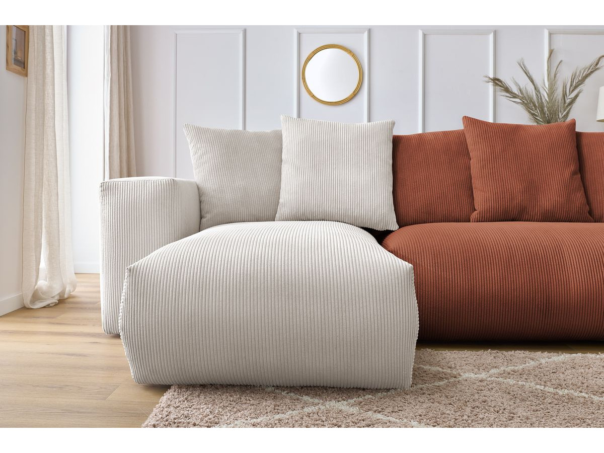 Bobochic Voltaire Wohnlandschaft 356 × 214 cm Cordsamt Mehrfarbig Ecke links