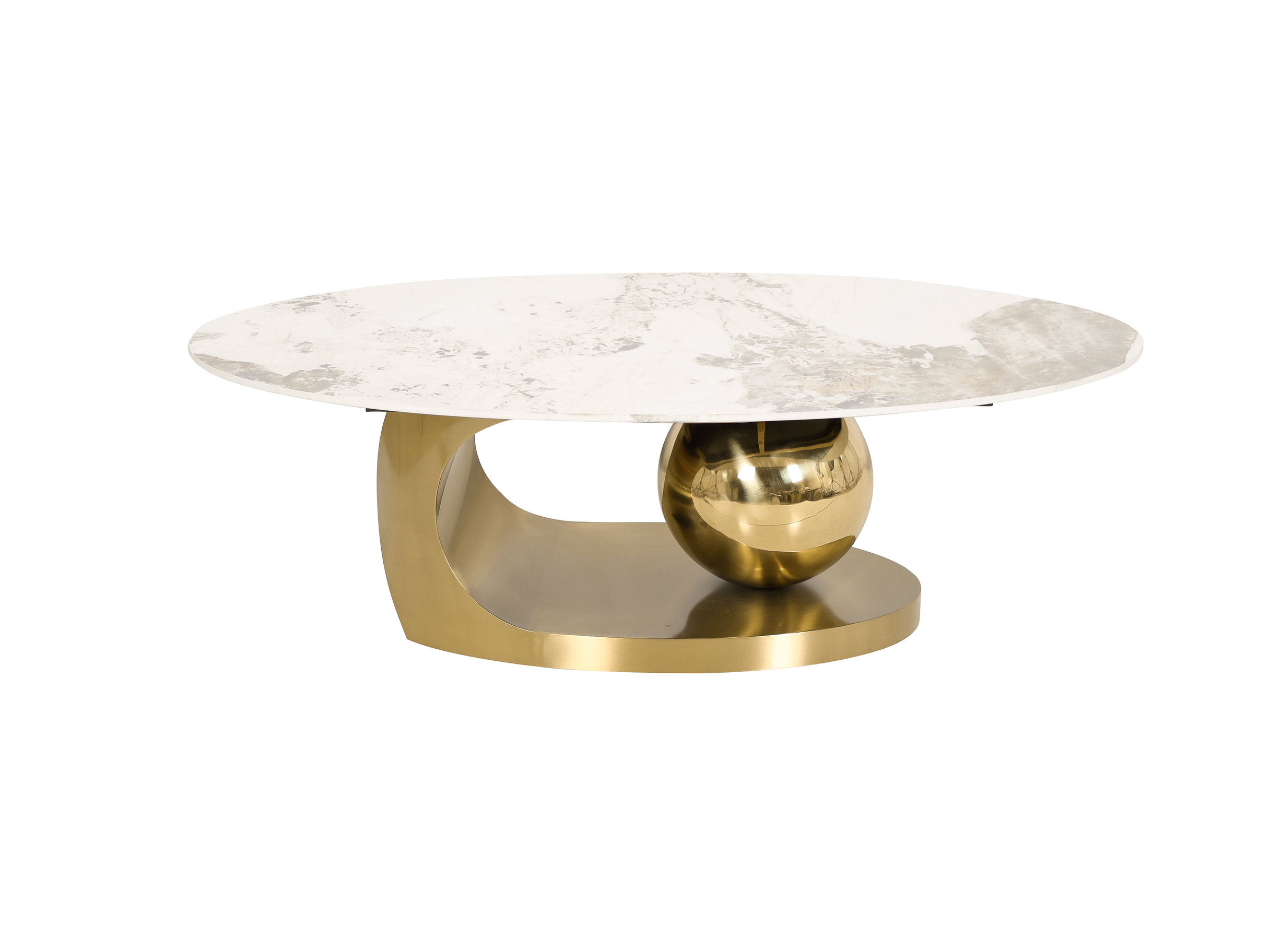 Livin Hill Couchtisch Modig Goldene Beine, weißes Oberteil M58