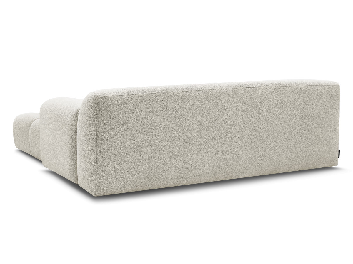 Bobochic Melisse Sofa 3-Sitzer mit Pouf Melange-Stoff Weiß