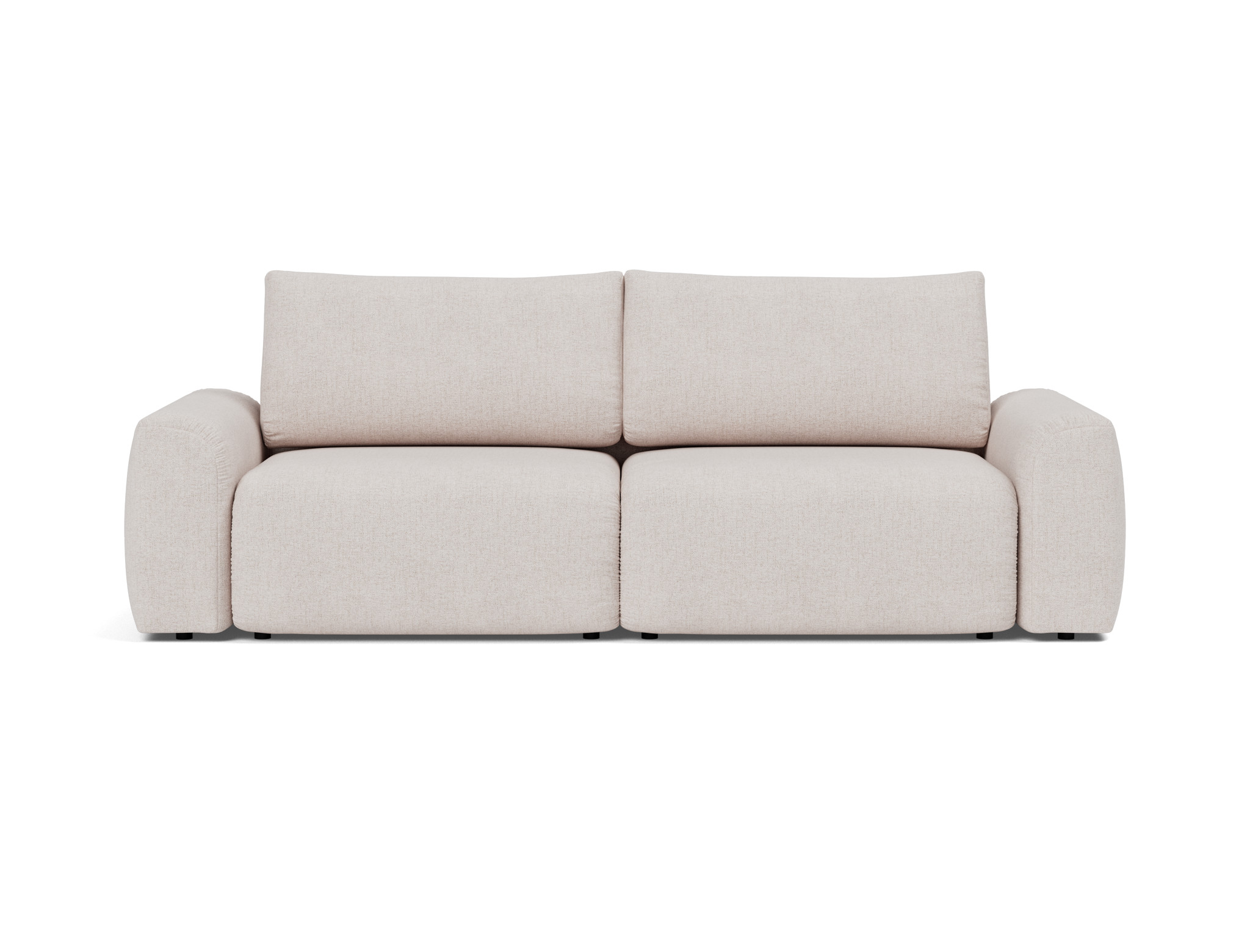 Schlafsofa Norum mit Chunky-Armlehnen Strukturierter Stoff Weda 300-Weda-Sand