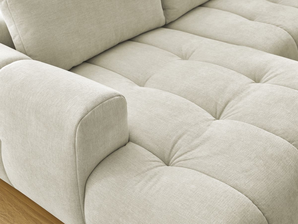 Bobochic Fuji Wohnlandschaft mit Pouf Stoff Beige Ecke links