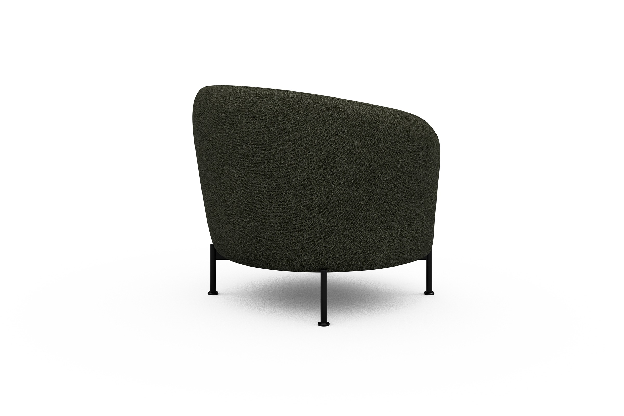 Sessel Ronda X-Metallgestell Schwarz Boucle-Forest-Green