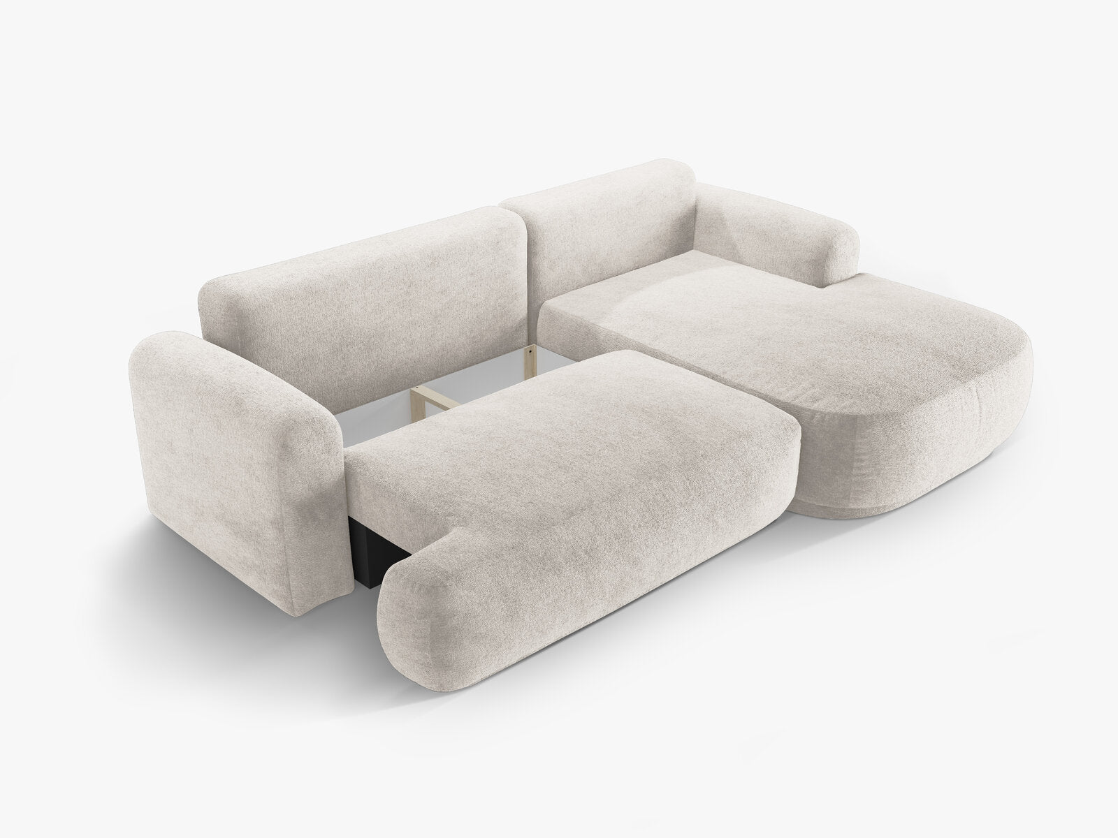 Micadoni Ella Ecksofa 5-Sitzer mit Schlaffunktion Rechts Strukturierter Stoff Sorella Beige