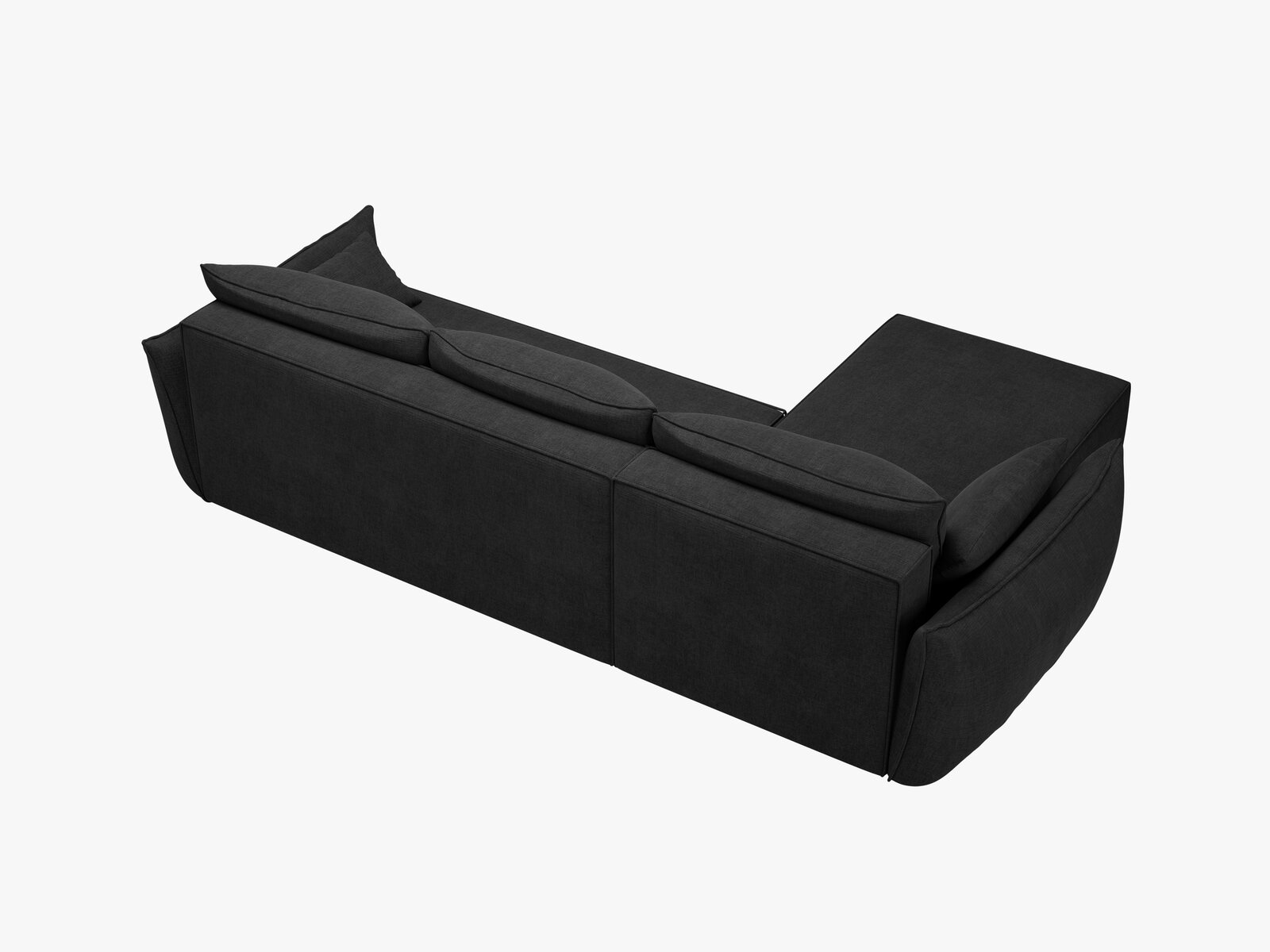 Micadoni Kaelle Ecksofa 4-Sitzer mit Schlaffunktion Rechts Chenille Over The Horizon Schwarz