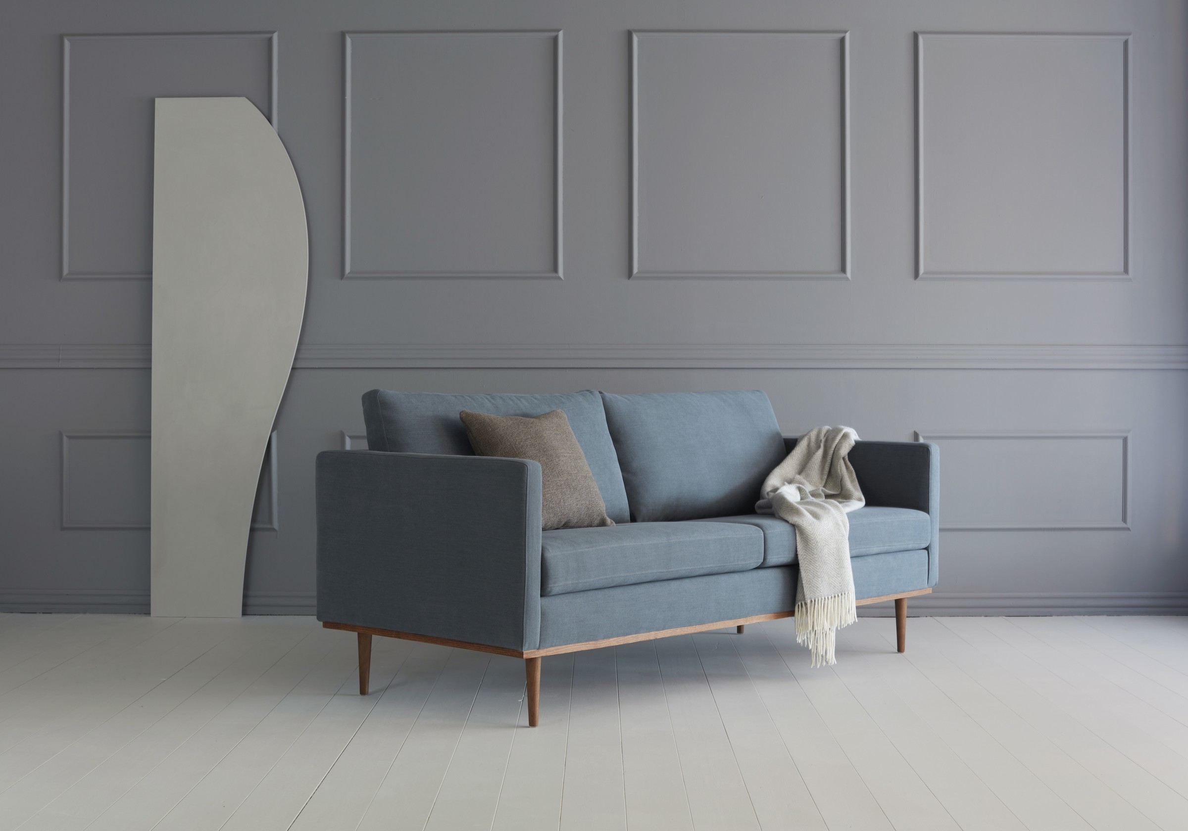 Sofa Bent 3-Sitzer Flachgewebe Vivus 573-Dusty-Blue