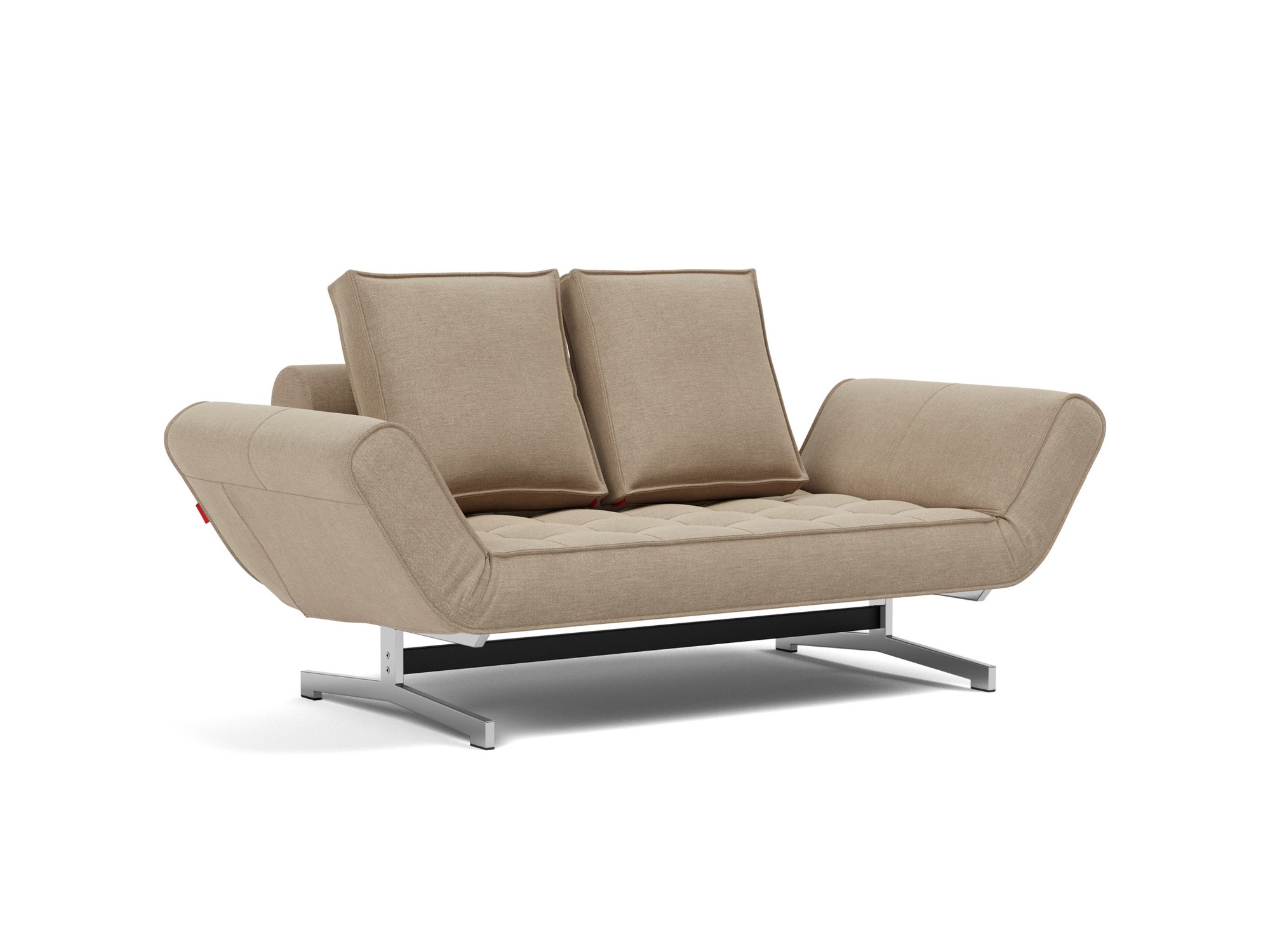 Tagesbett Ghia Flachgewebe Phobos 587-Mocha Beine Chrom