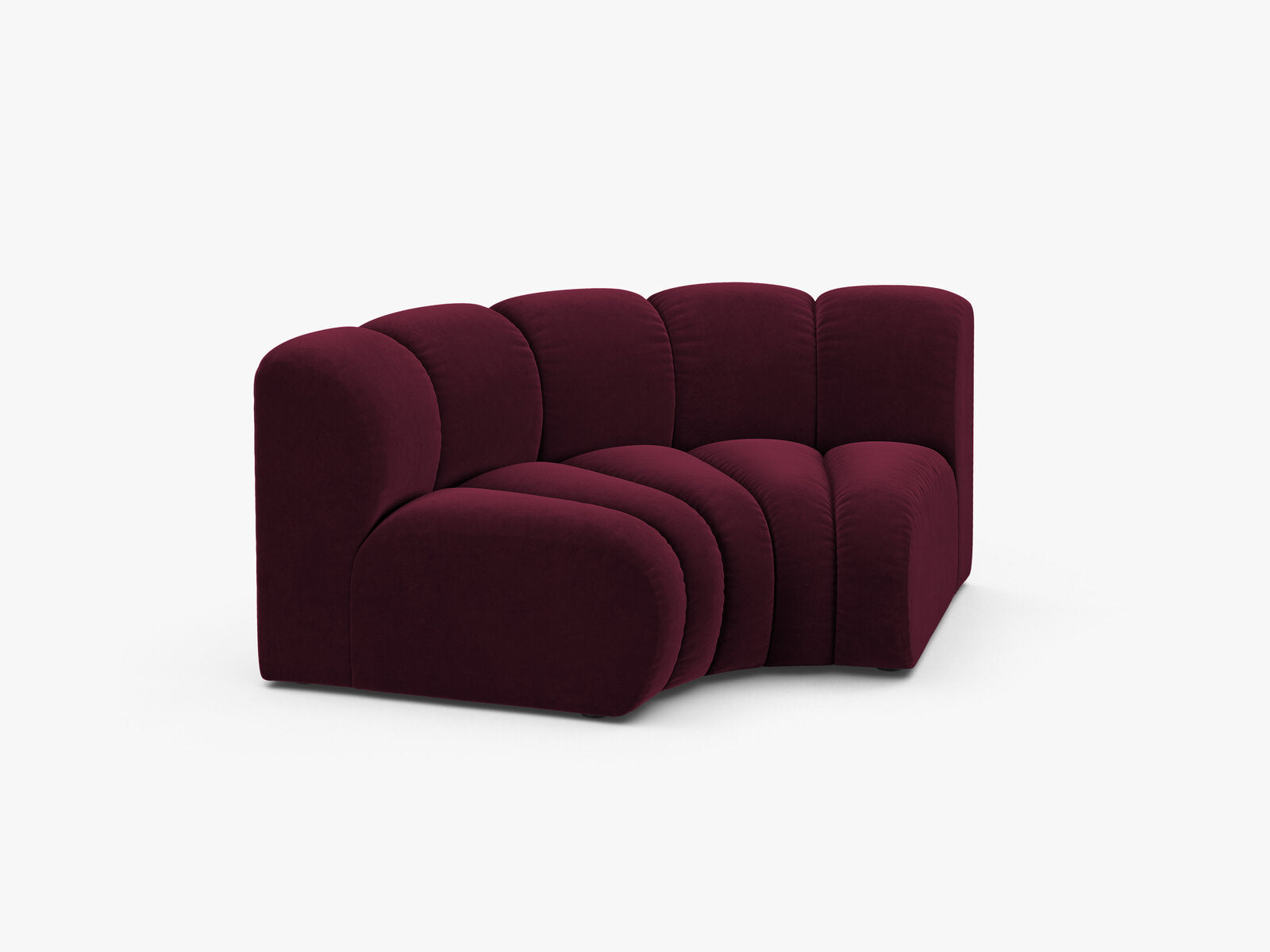 Micadoni rundes Eckmodul Lupine Samt Venus Burgunder