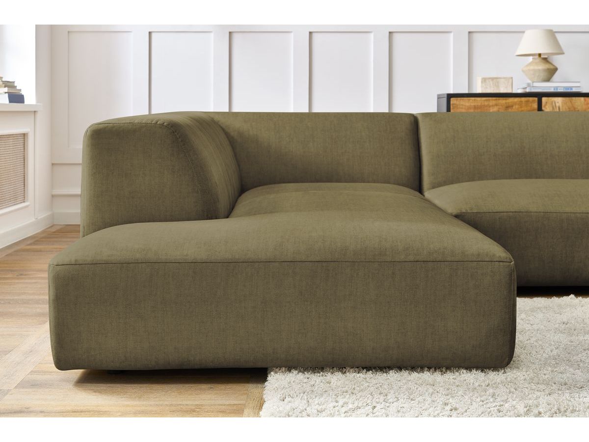 Bobochic Lavena Wohnlandschaft 399 × 220 cm Samt Grün Ecke rechts