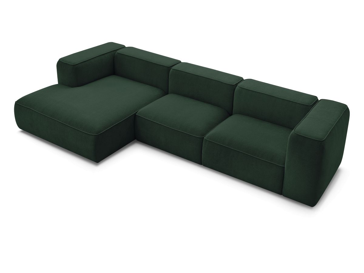 Bobochic Zephyr Ecksofa 349 × 165 cm Strukturstoff Grün Ecke links