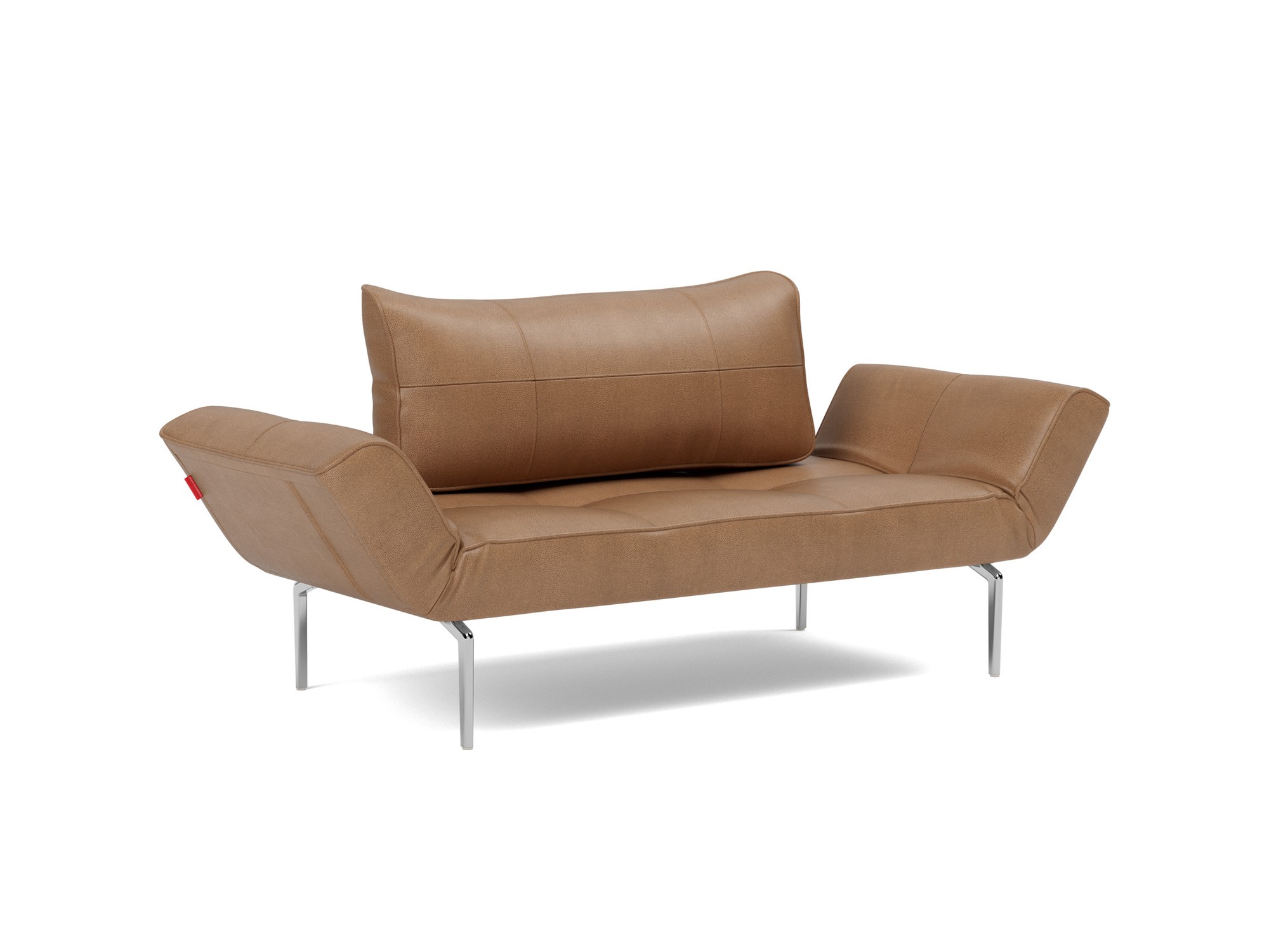 Tagesbett Zeal Lederoptik Faunal 551-Brown Beine Straw Aluminium