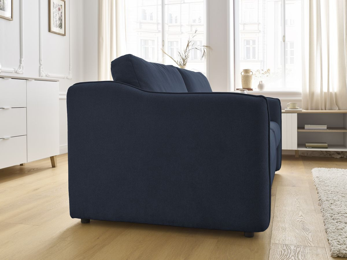 Bobochic Lenny Schlafsofa 3-Sitzer Stoff Dunkelblau