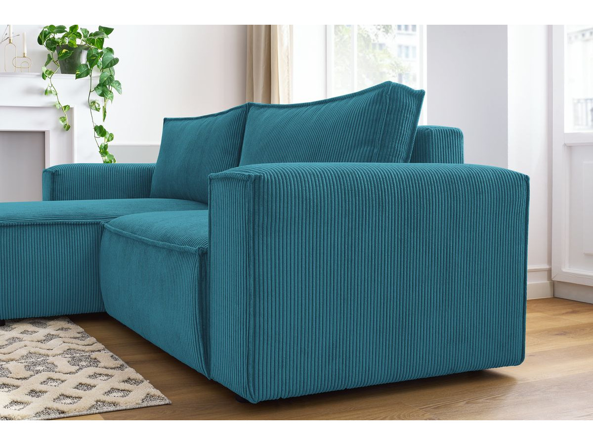 Bobochic Nihad Ecksofa Cordsamt Dunkelblau Ecke links