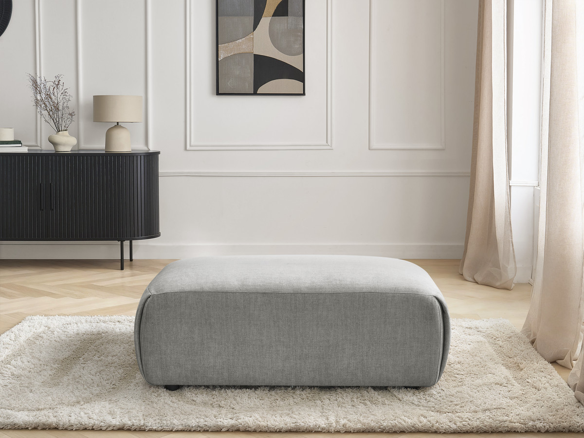 Bobochic Jana Pouf 63 × 114 cm Samt Hellgrau
